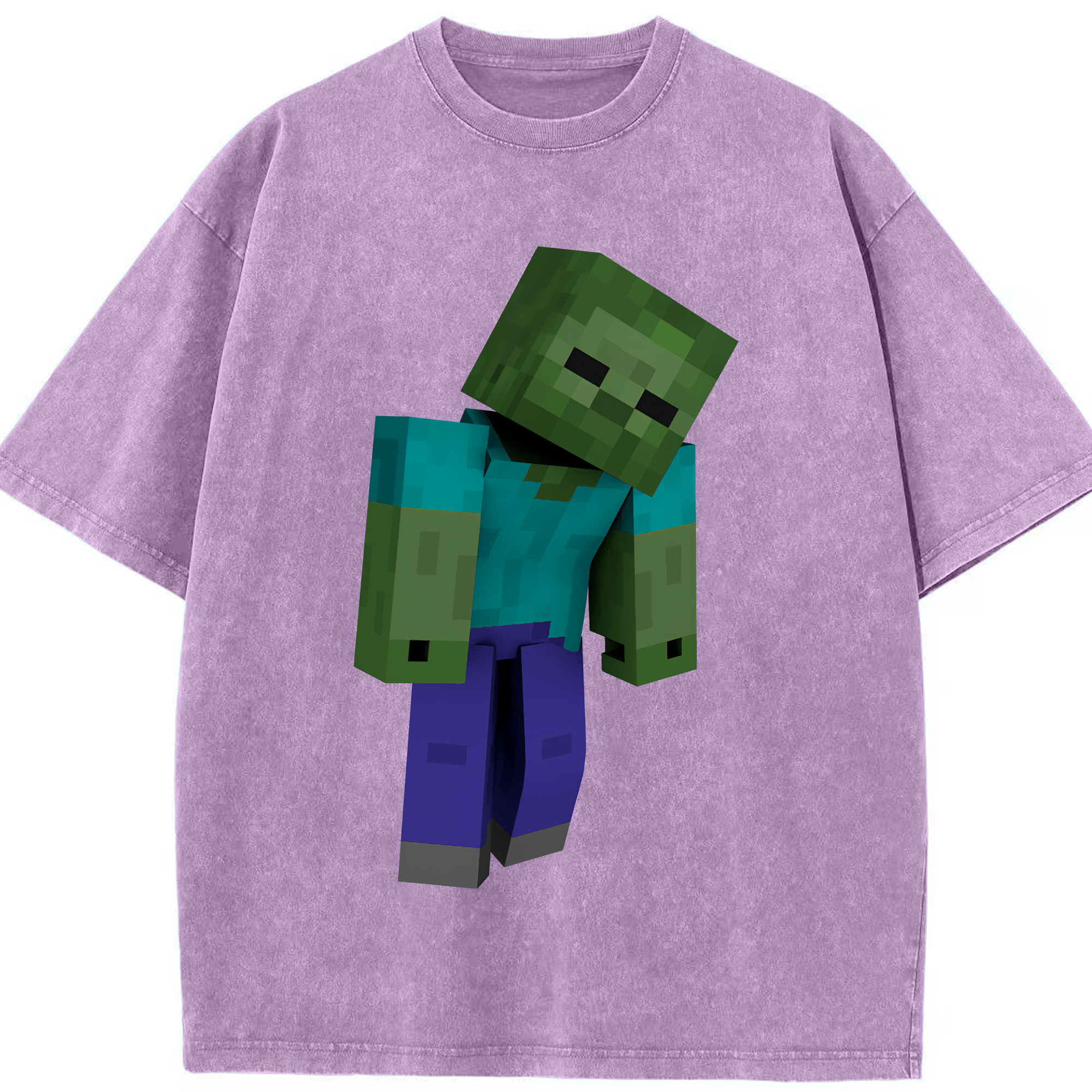 （画像用） マインクラフト ブロックの世界 Minecraft MC Block world 綿100% ヴィンテージ風 半袖Tシャツ（フロントプリント）