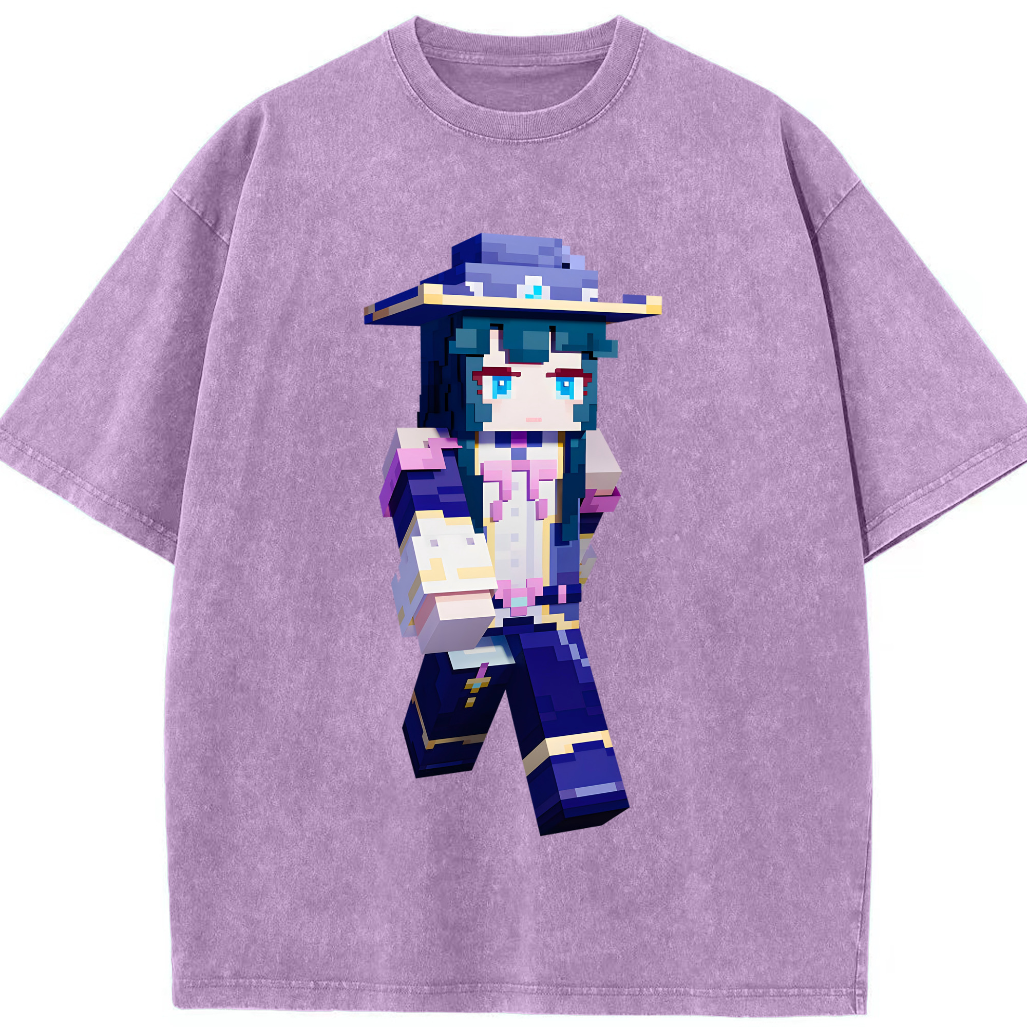 （画像用） マインクラフト ブロックの世界 Minecraft MC Block world 綿100% ヴィンテージ風 半袖Tシャツ（フロントプリント）