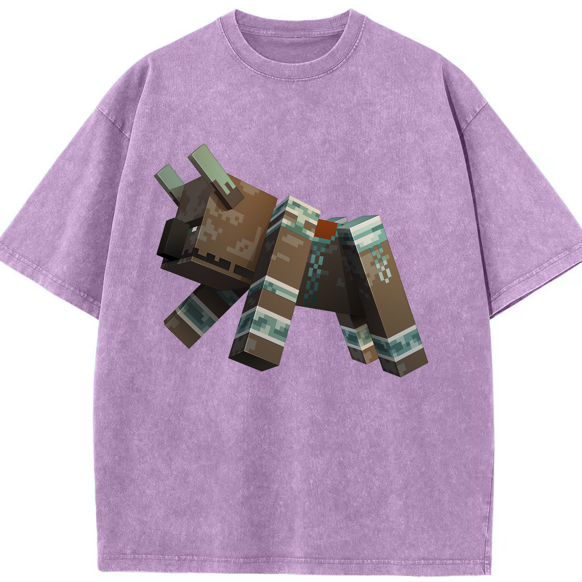 （画像用） マインクラフト ブロックの世界 Minecraft MC Block world 綿100% ヴィンテージ風 半袖Tシャツ（フロントプリント）