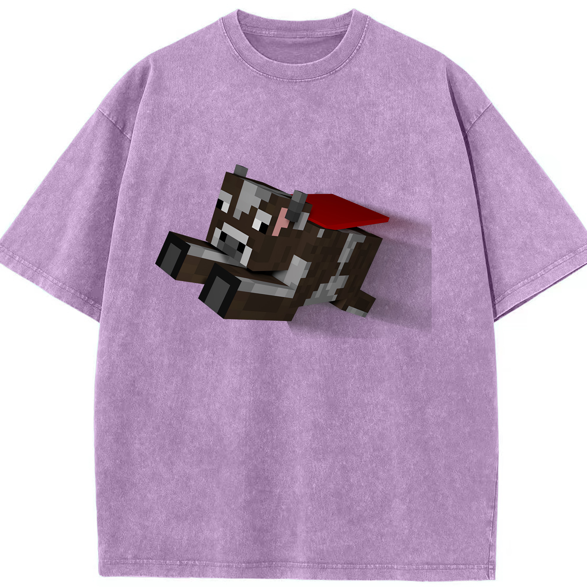（画像用） マインクラフト ブロックの世界 Minecraft MC Block world 綿100% ヴィンテージ風 半袖Tシャツ（フロントプリント）