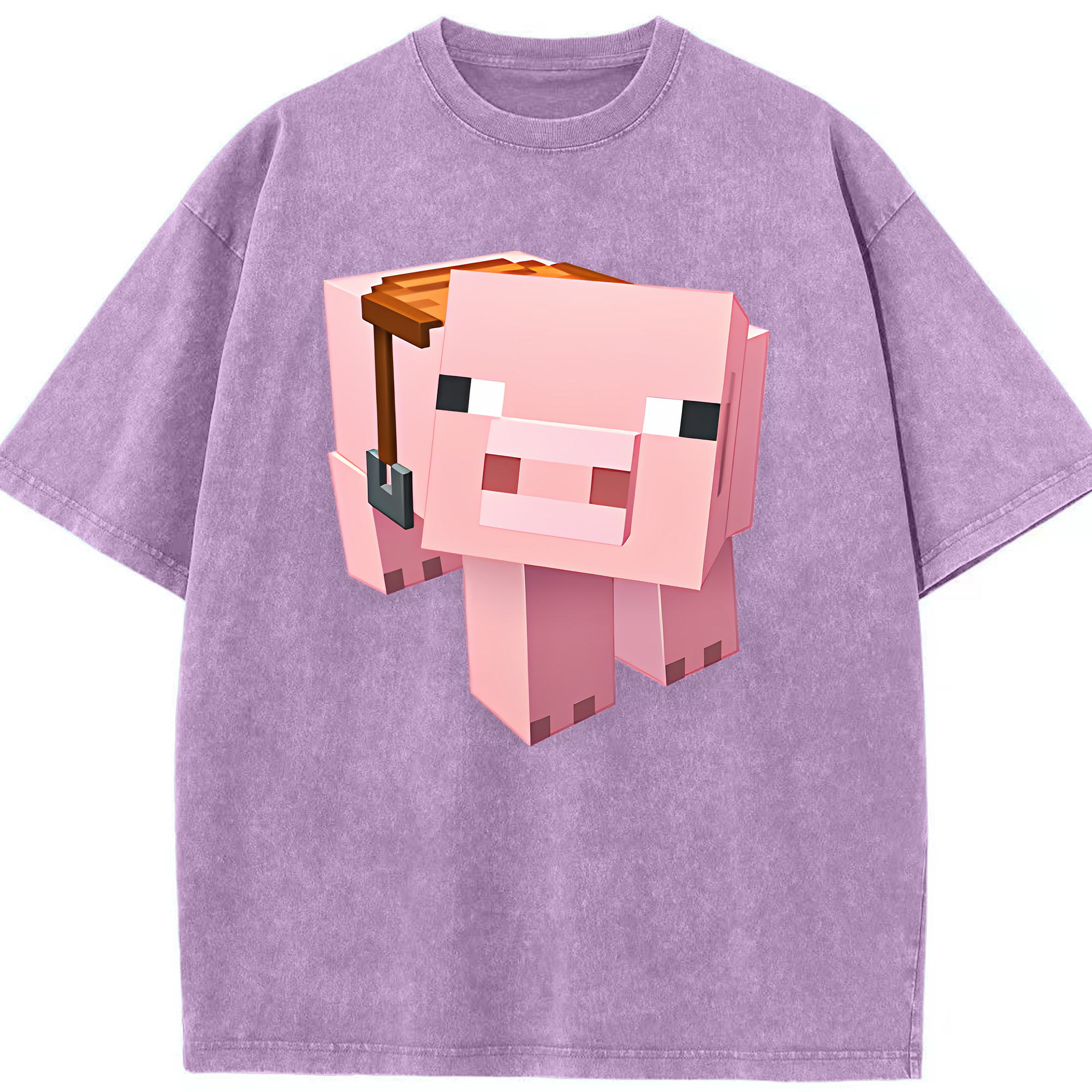 （画像用） マインクラフト ブロックの世界 Minecraft MC Block world 綿100% ヴィンテージ風 半袖Tシャツ（フロントプリント）