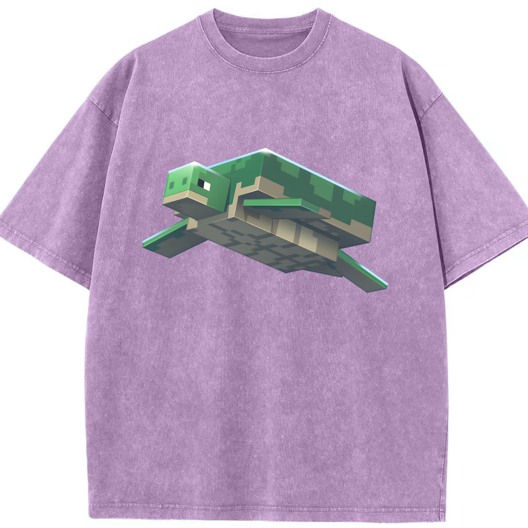（画像用） マインクラフト ブロックの世界 Minecraft MC Block world 綿100% ヴィンテージ風 半袖Tシャツ（フロントプリント）