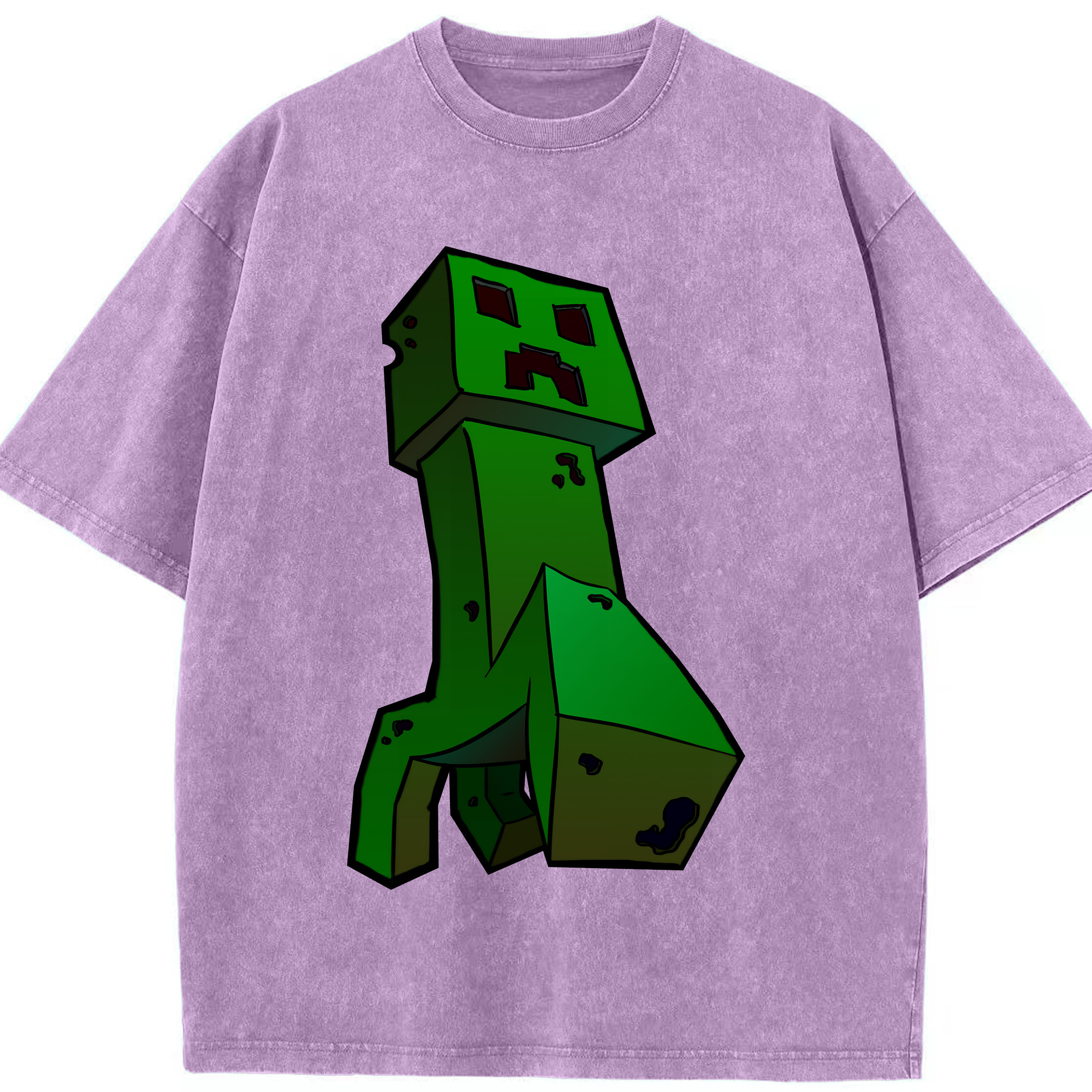 （画像用） マインクラフト ブロックの世界 Minecraft MC Block world 綿100% ヴィンテージ風 半袖Tシャツ（フロントプリント）