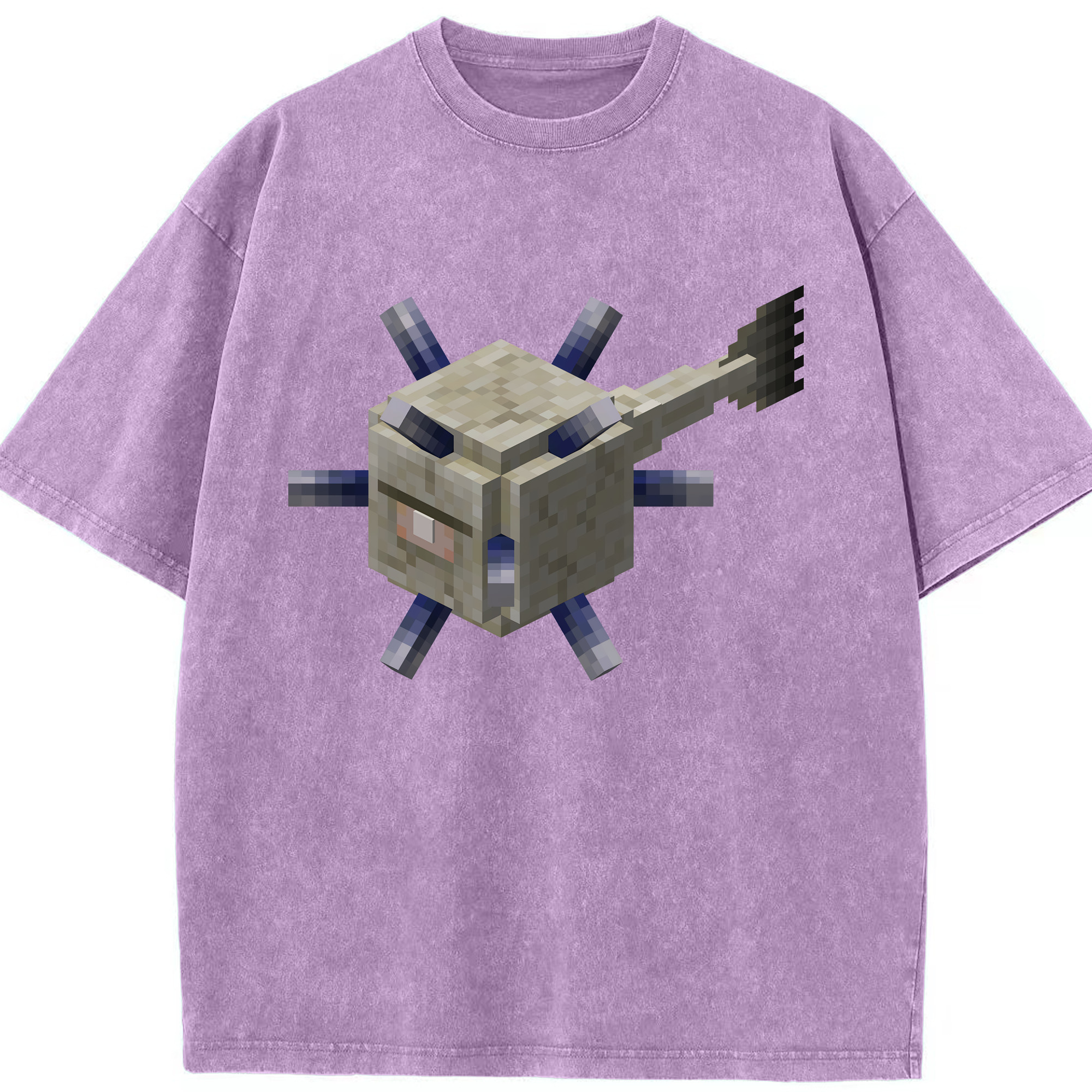 （画像用） マインクラフト ブロックの世界 Minecraft MC Block world 綿100% ヴィンテージ風 半袖Tシャツ（フロントプリント）