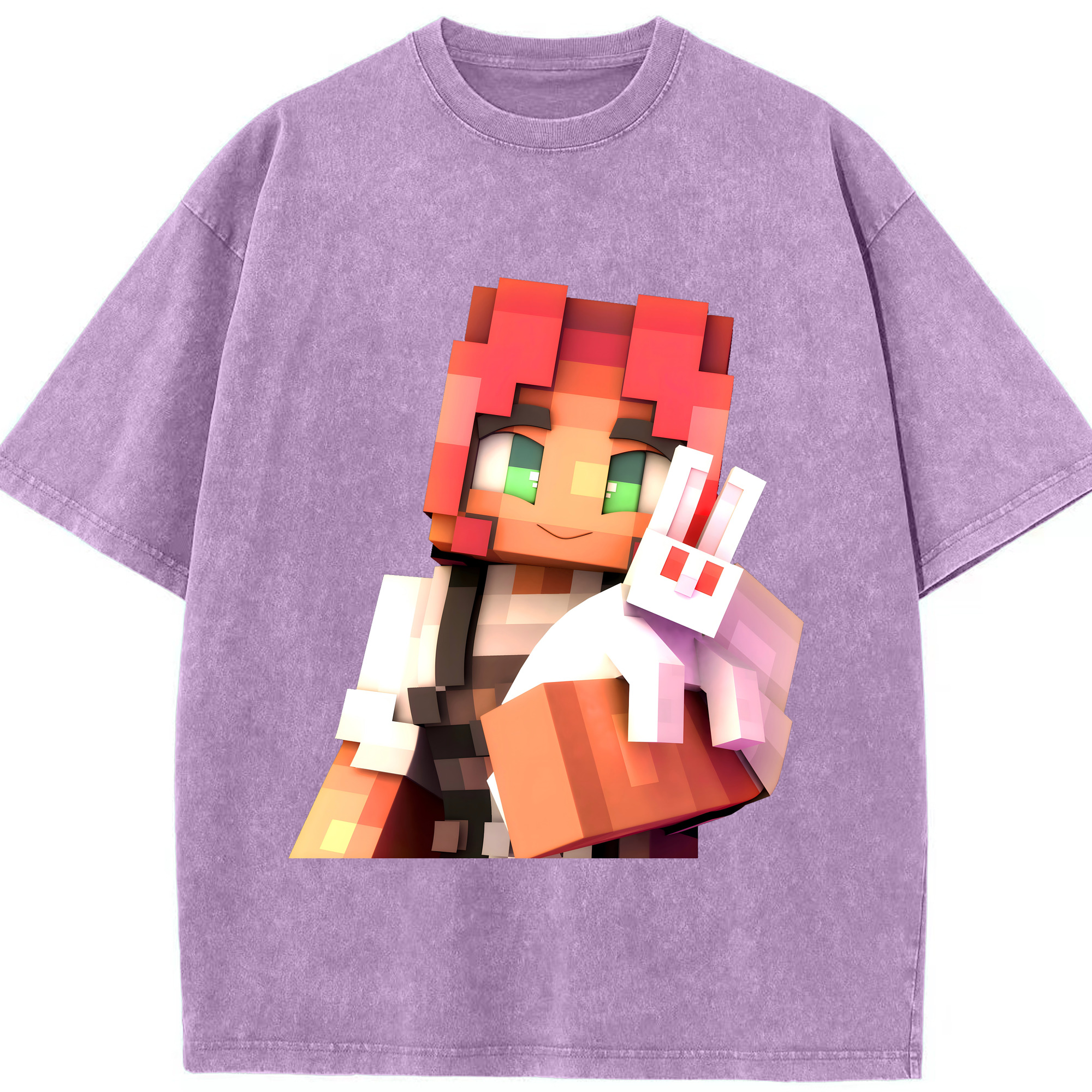 （画像用） マインクラフト ブロックの世界 Minecraft MC Block world 綿100% ヴィンテージ風 半袖Tシャツ（フロントプリント）