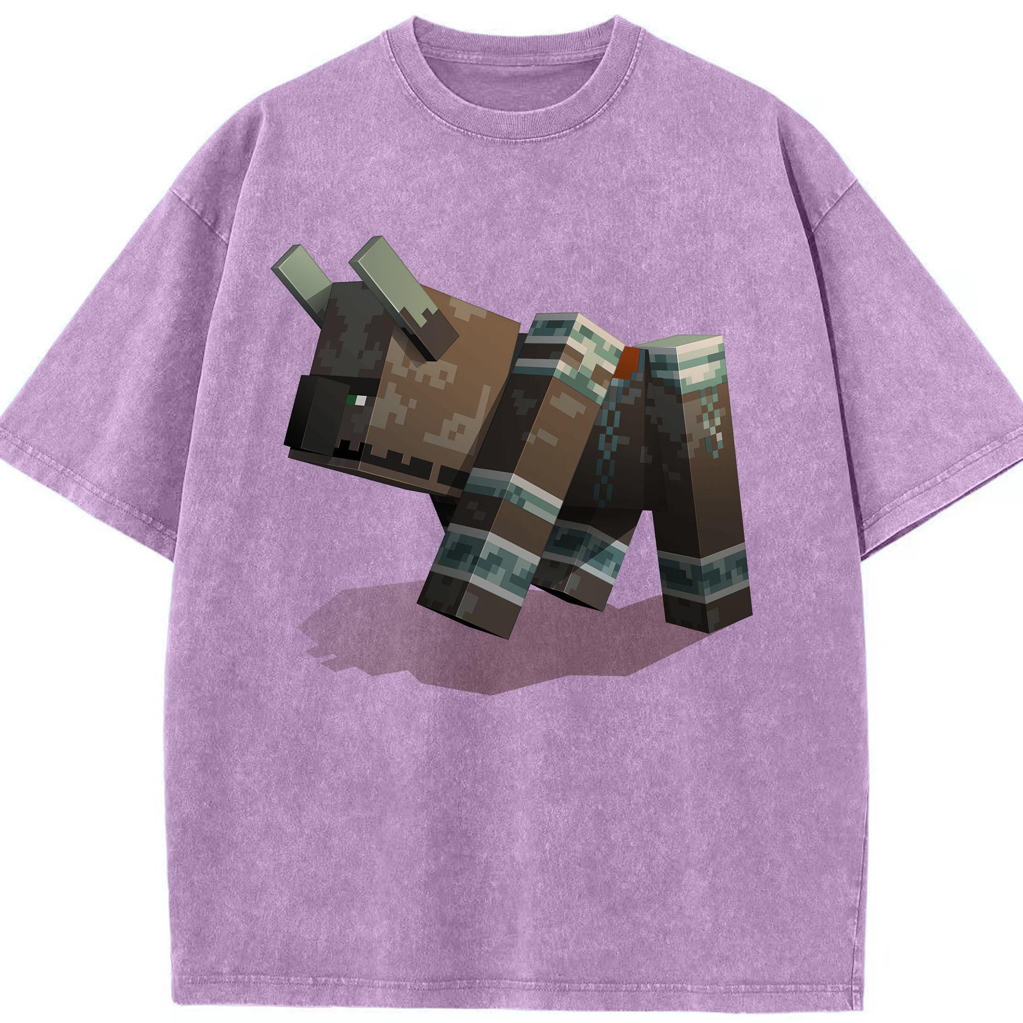 （画像用） マインクラフト ブロックの世界 Minecraft MC Block world 綿100% ヴィンテージ風 半袖Tシャツ（フロントプリント）