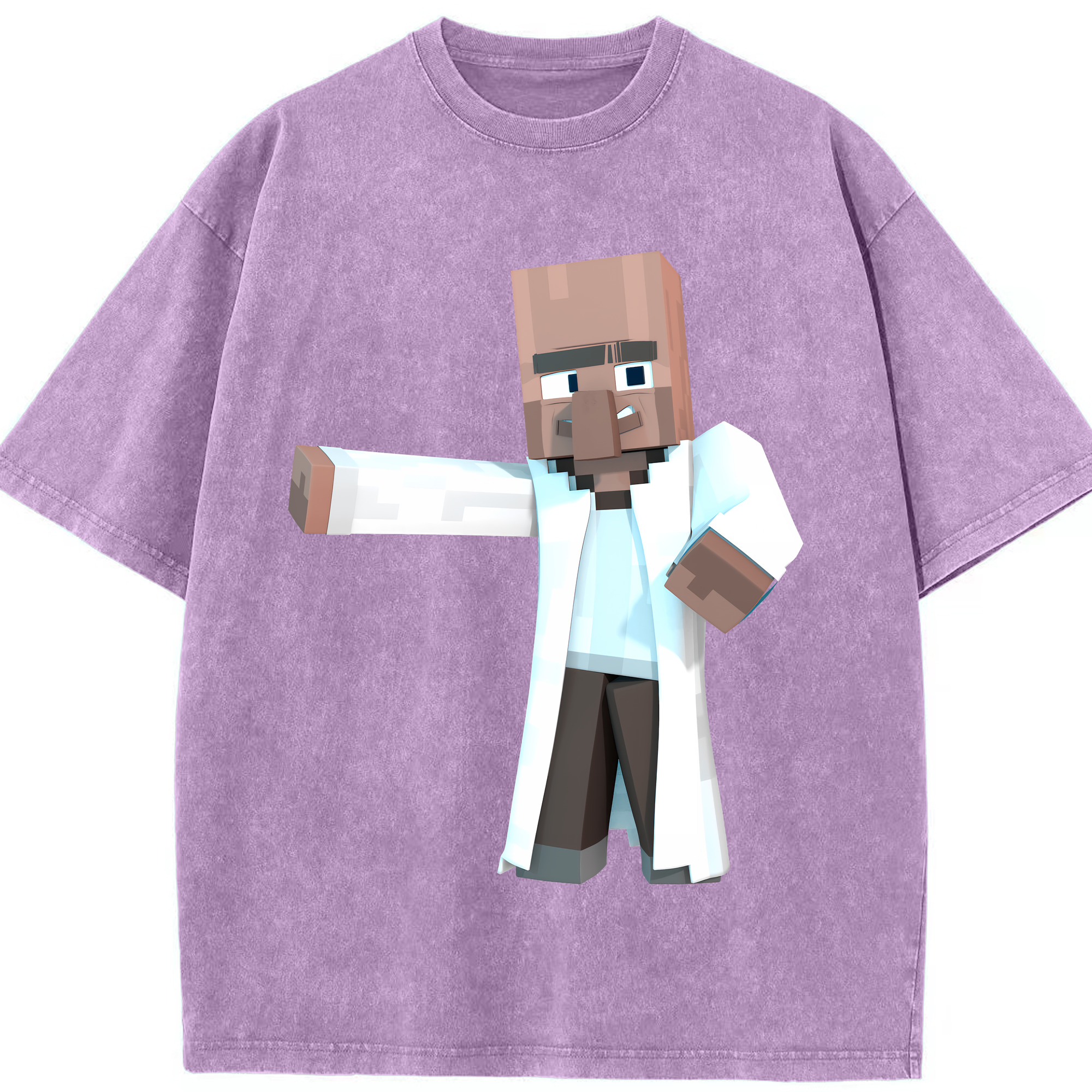 （画像用） マインクラフト ブロックの世界 Minecraft MC Block world 綿100% ヴィンテージ風 半袖Tシャツ（フロントプリント）