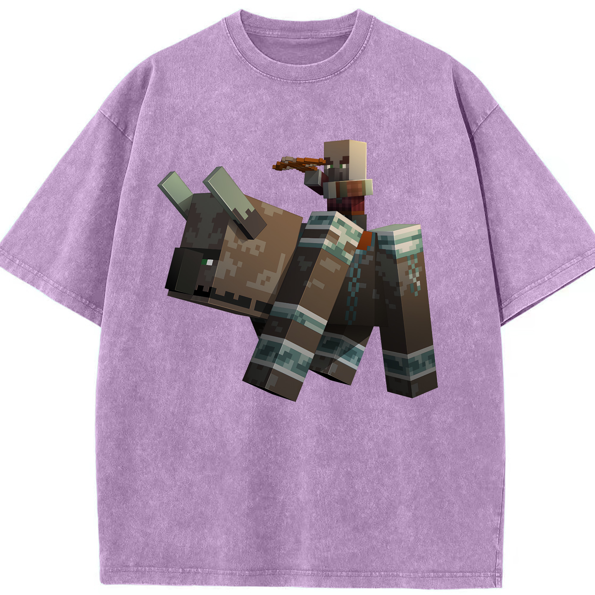 （画像用） マインクラフト ブロックの世界 Minecraft MC Block world 綿100% ヴィンテージ風 半袖Tシャツ（フロントプリント）