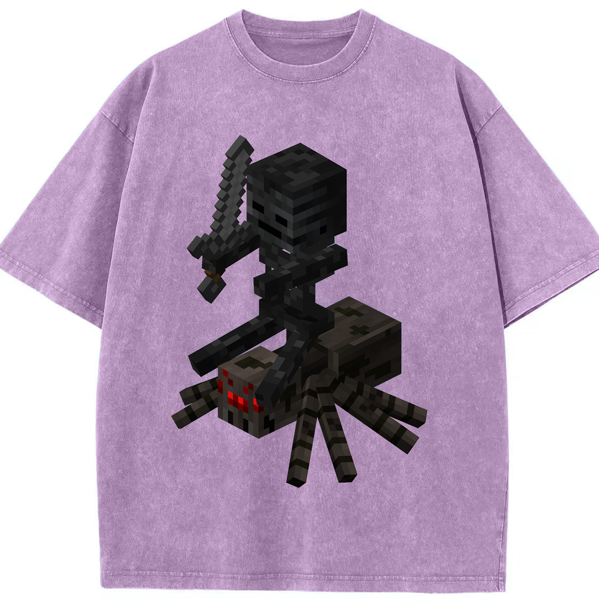 （画像用） マインクラフト ブロックの世界 Minecraft MC Block world 綿100% ヴィンテージ風 半袖Tシャツ（フロントプリント）