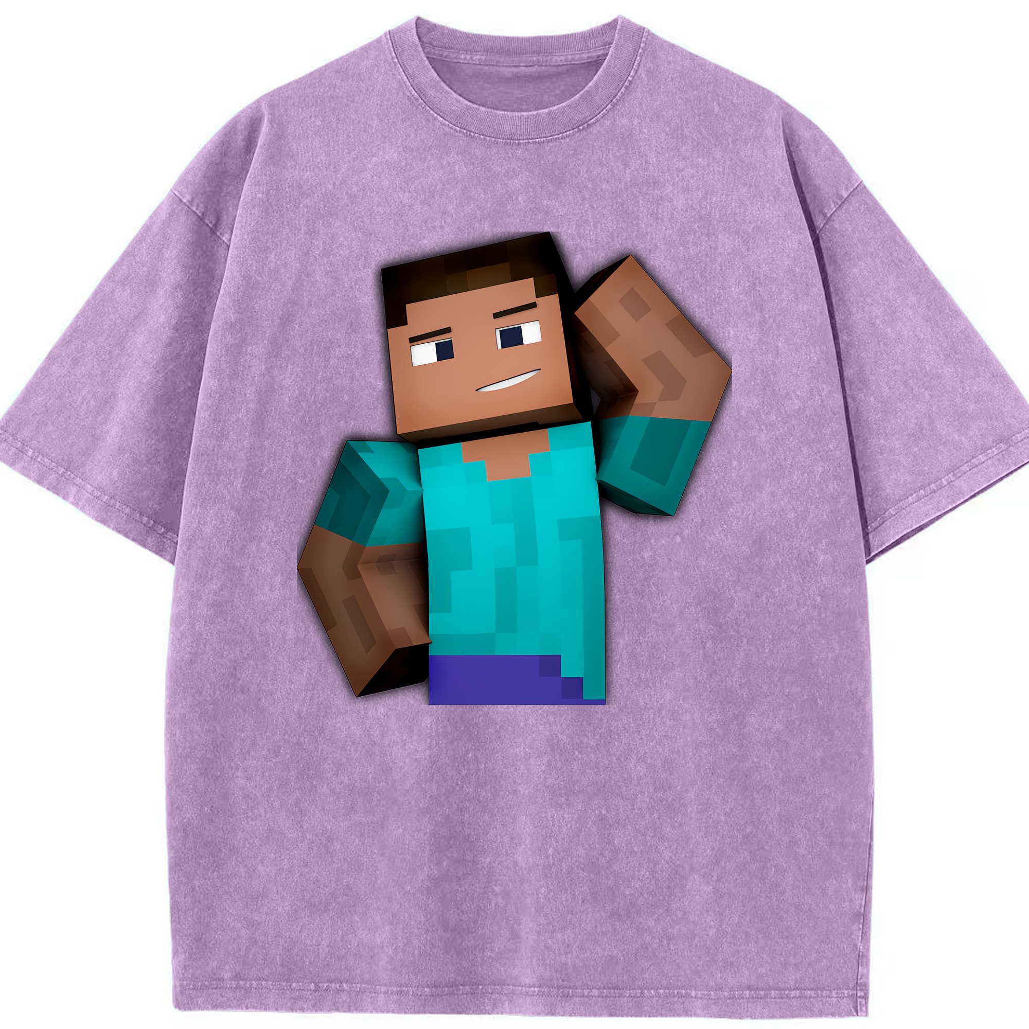 （画像用） マインクラフト ブロックの世界 Minecraft MC Block world 綿100% ヴィンテージ風 半袖Tシャツ（フロントプリント）