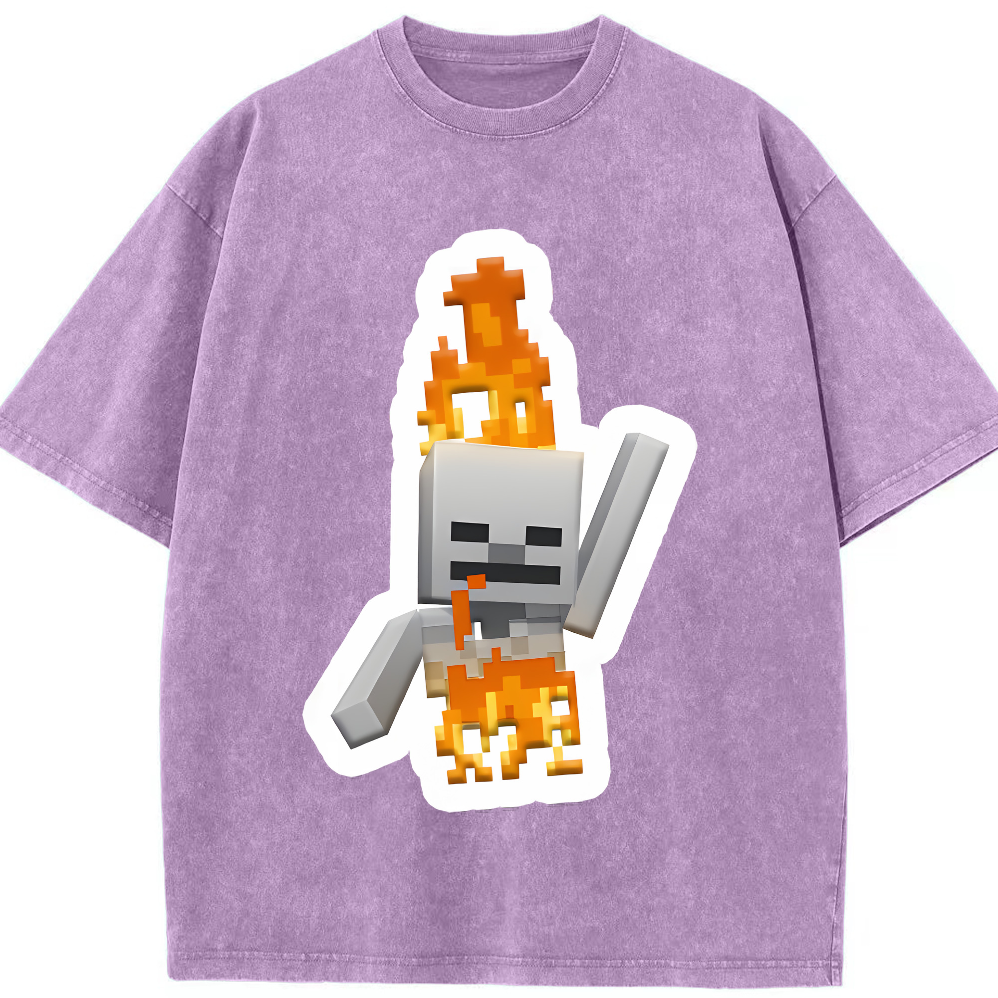 （画像用） マインクラフト ブロックの世界 Minecraft MC Block world 綿100% ヴィンテージ風 半袖Tシャツ（フロントプリント）