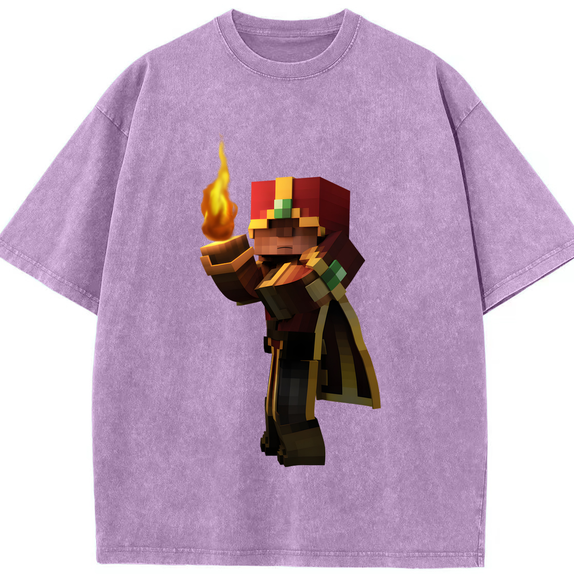 （画像用） マインクラフト ブロックの世界 Minecraft MC Block world 綿100% ヴィンテージ風 半袖Tシャツ（フロントプリント）