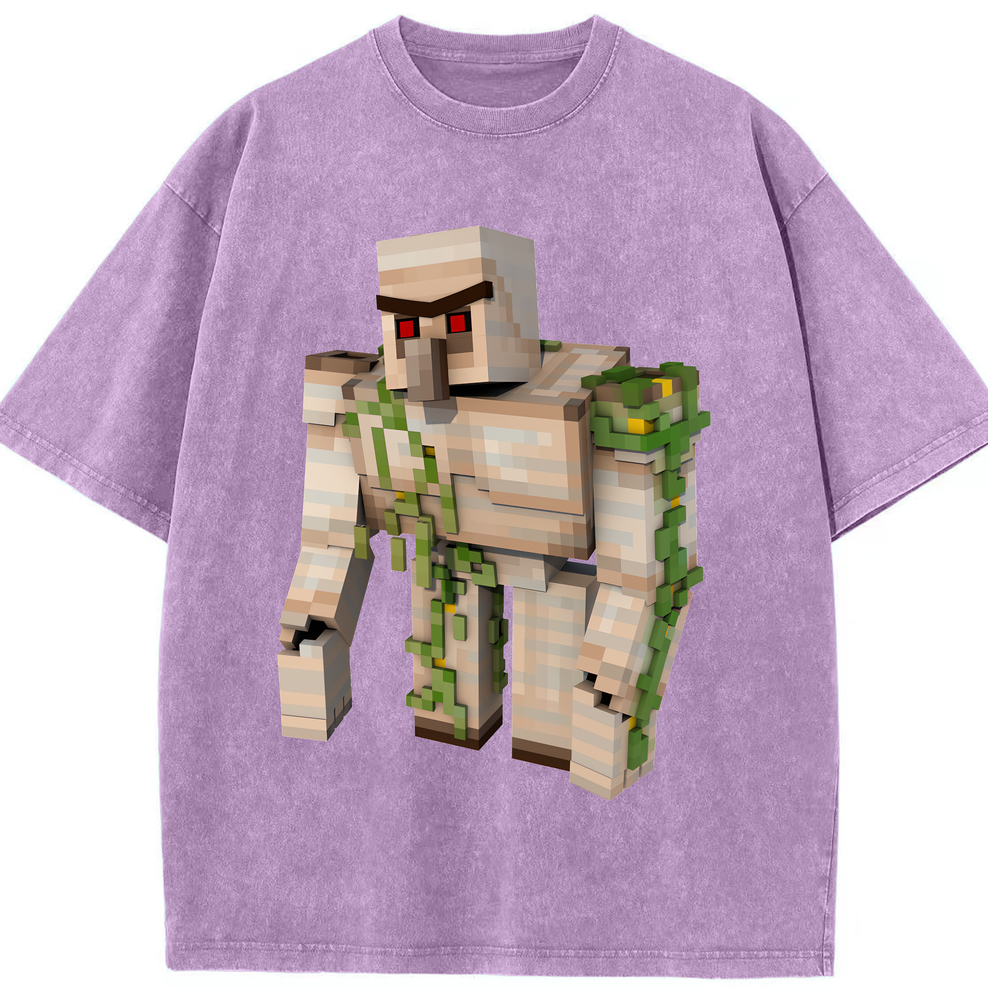 （画像用） マインクラフト ブロックの世界 Minecraft MC Block world 綿100% ヴィンテージ風 半袖Tシャツ（フロントプリント）