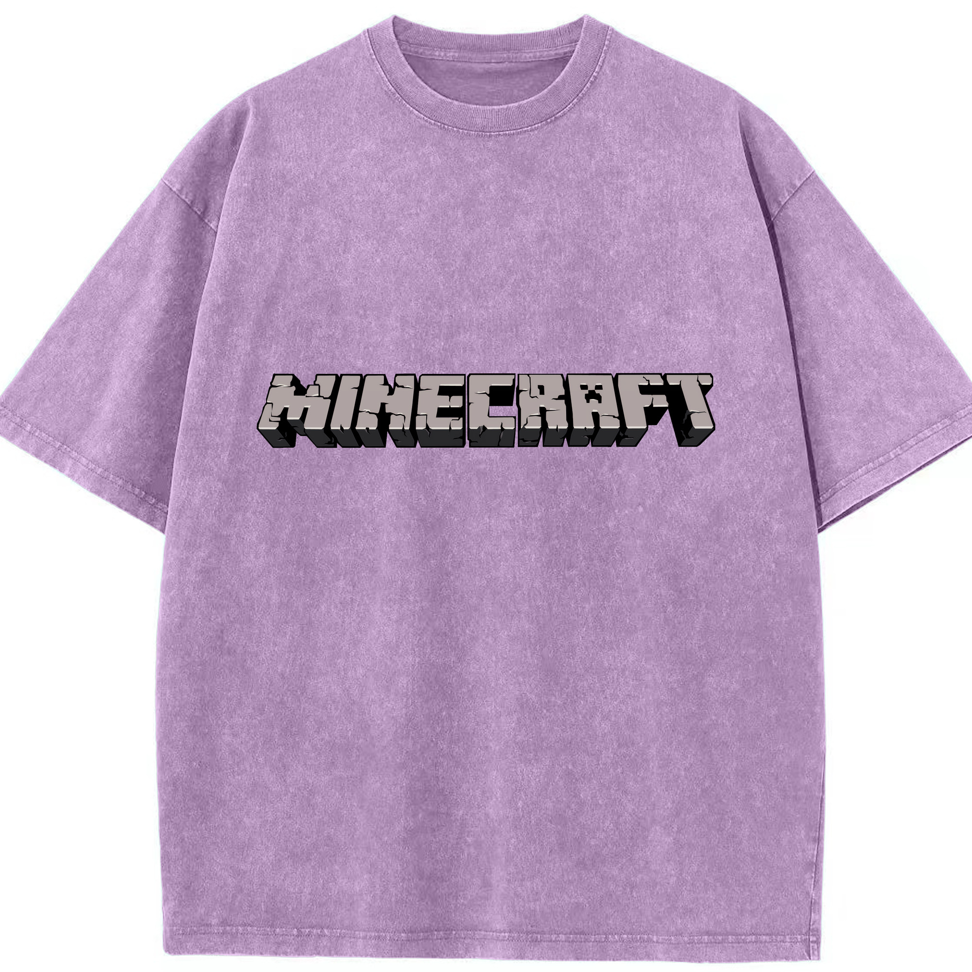 （画像用） マインクラフト ブロックの世界 Minecraft MC Block world 綿100% ヴィンテージ風 半袖Tシャツ（フロントプリント）