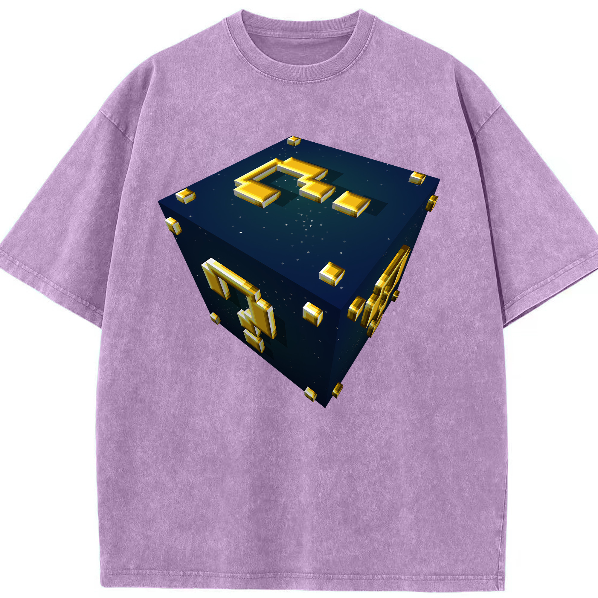 （画像用） マインクラフト ブロックの世界 Minecraft MC Block world 綿100% ヴィンテージ風 半袖Tシャツ（フロントプリント）