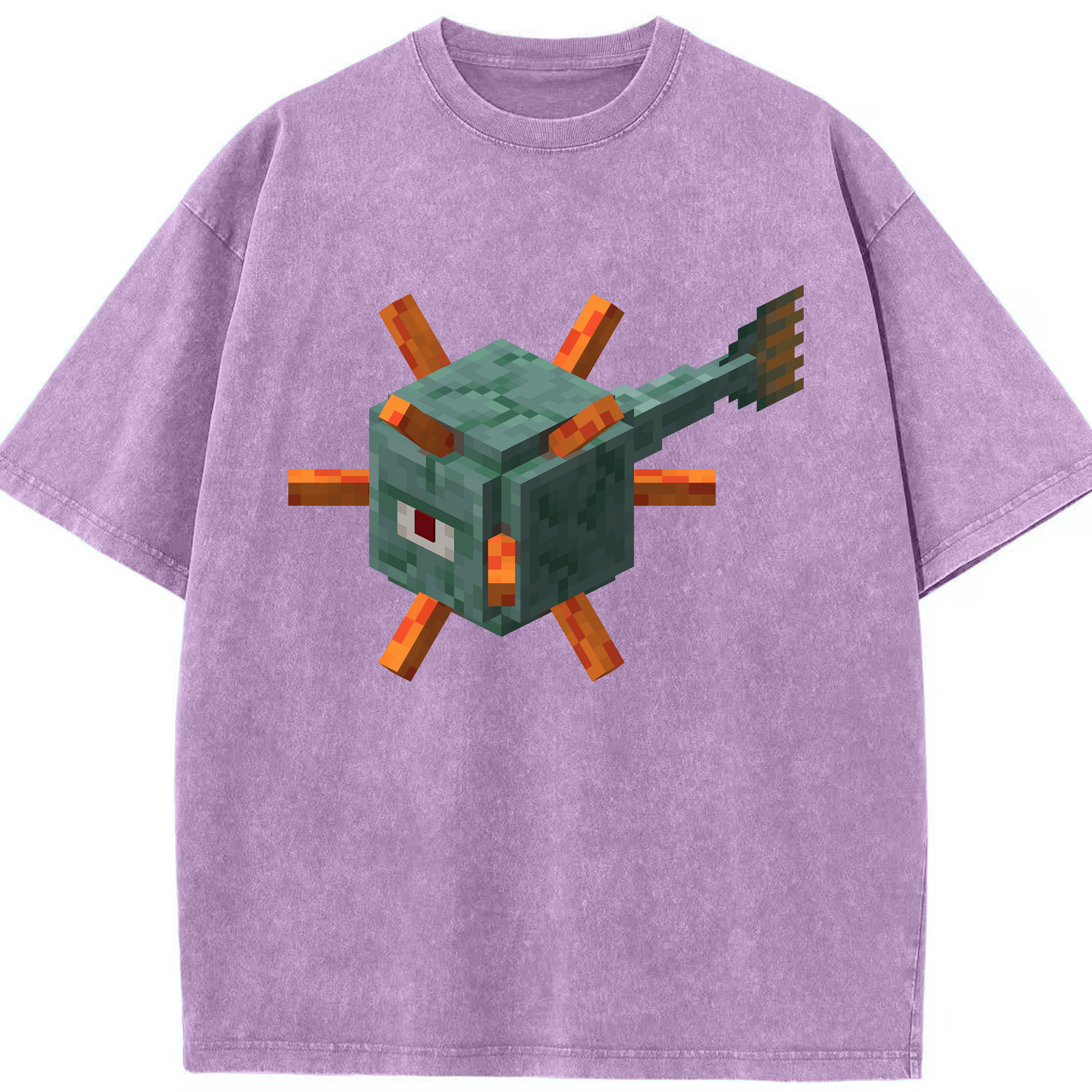 （画像用） マインクラフト ブロックの世界 Minecraft MC Block world 綿100% ヴィンテージ風 半袖Tシャツ（フロントプリント）