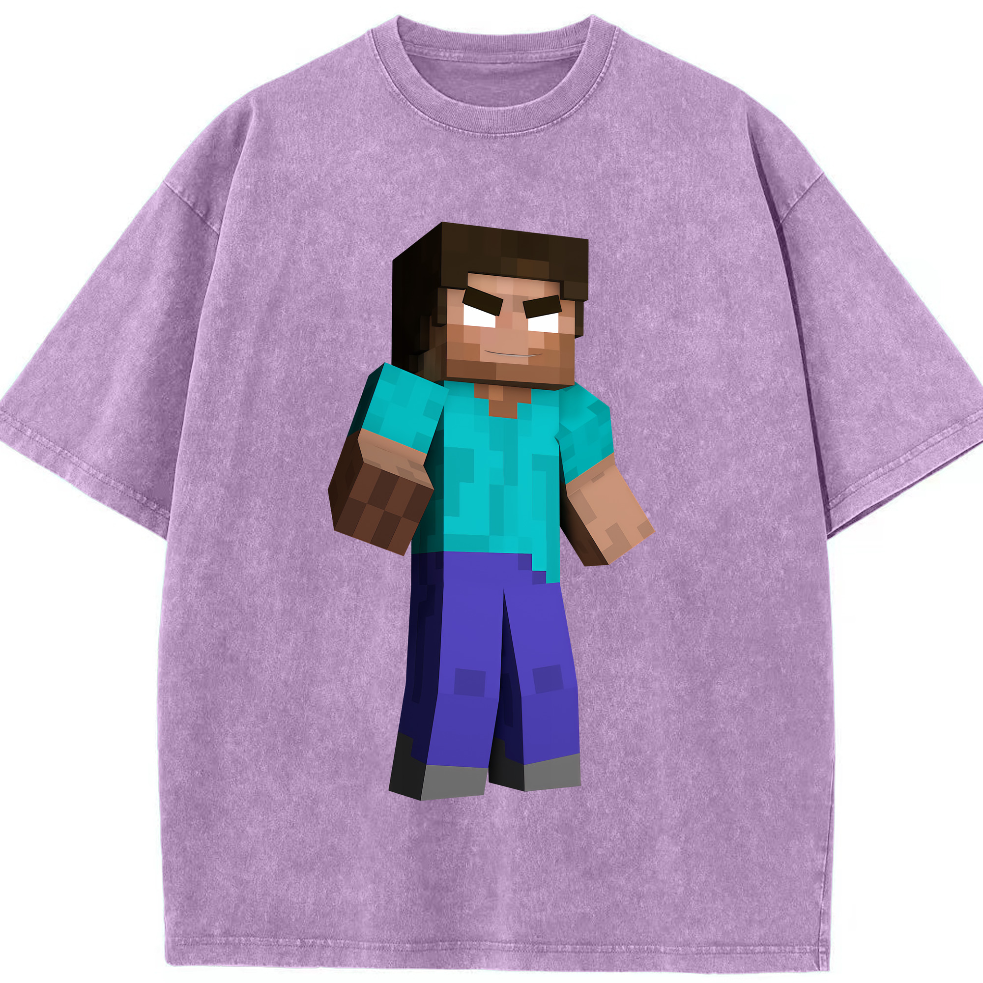 （画像用） マインクラフト ブロックの世界 Minecraft MC Block world 綿100% ヴィンテージ風 半袖Tシャツ（フロントプリント）