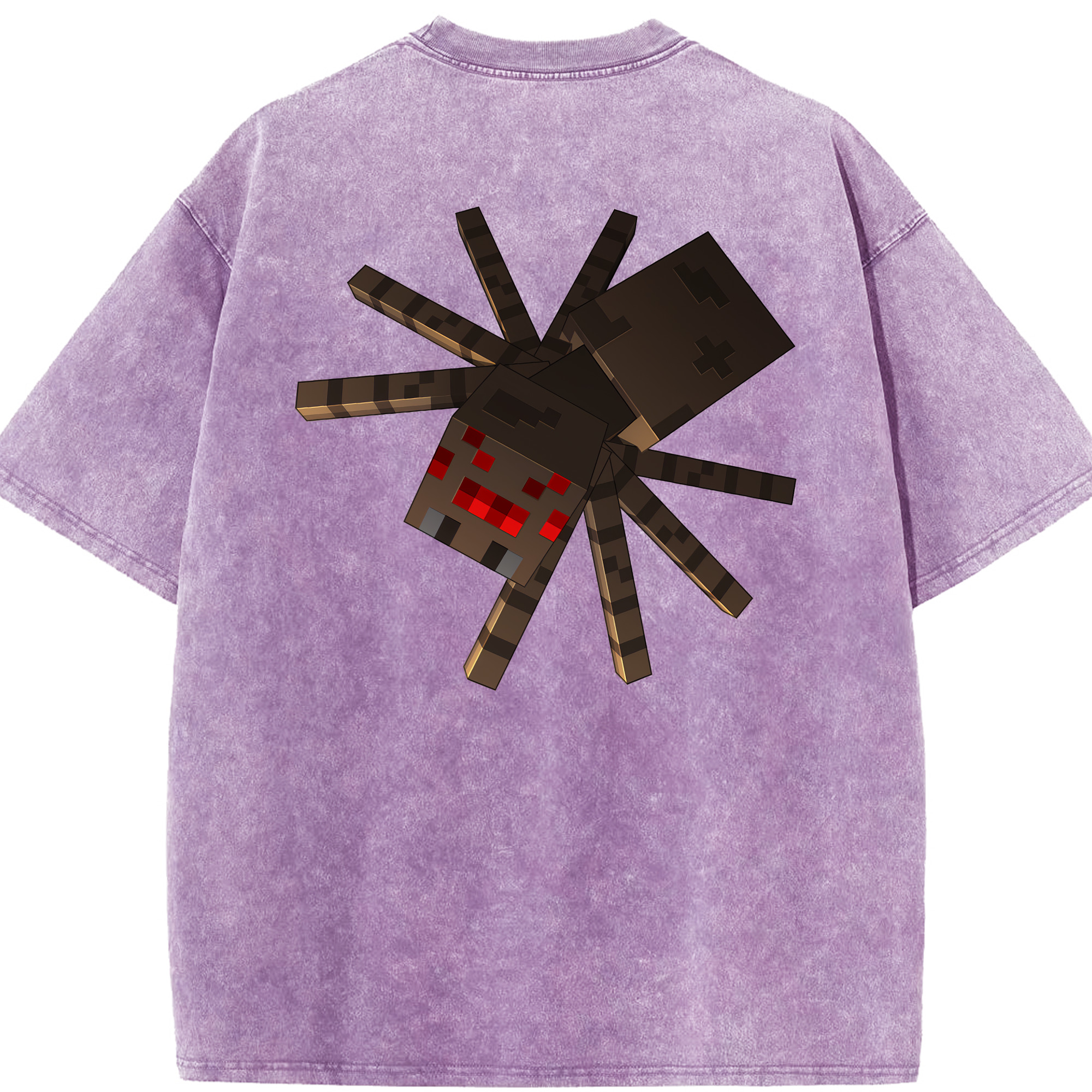 （画像用） マインクラフト ブロックの世界 Minecraft MC Block world 綿100% ヴィンテージ風 半袖Tシャツ（背面プリント）