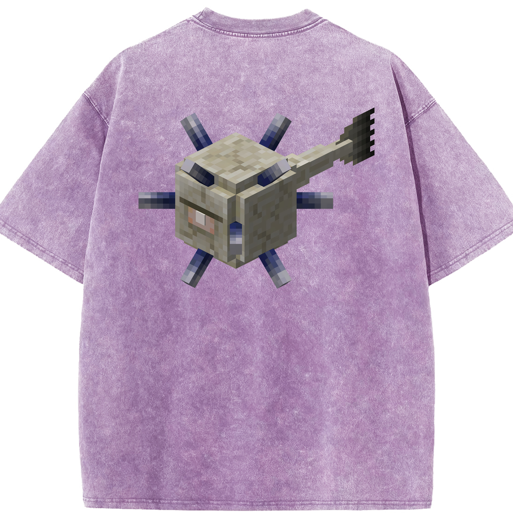 （画像用） マインクラフト ブロックの世界 Minecraft MC Block world 綿100% ヴィンテージ風 半袖Tシャツ（背面プリント）