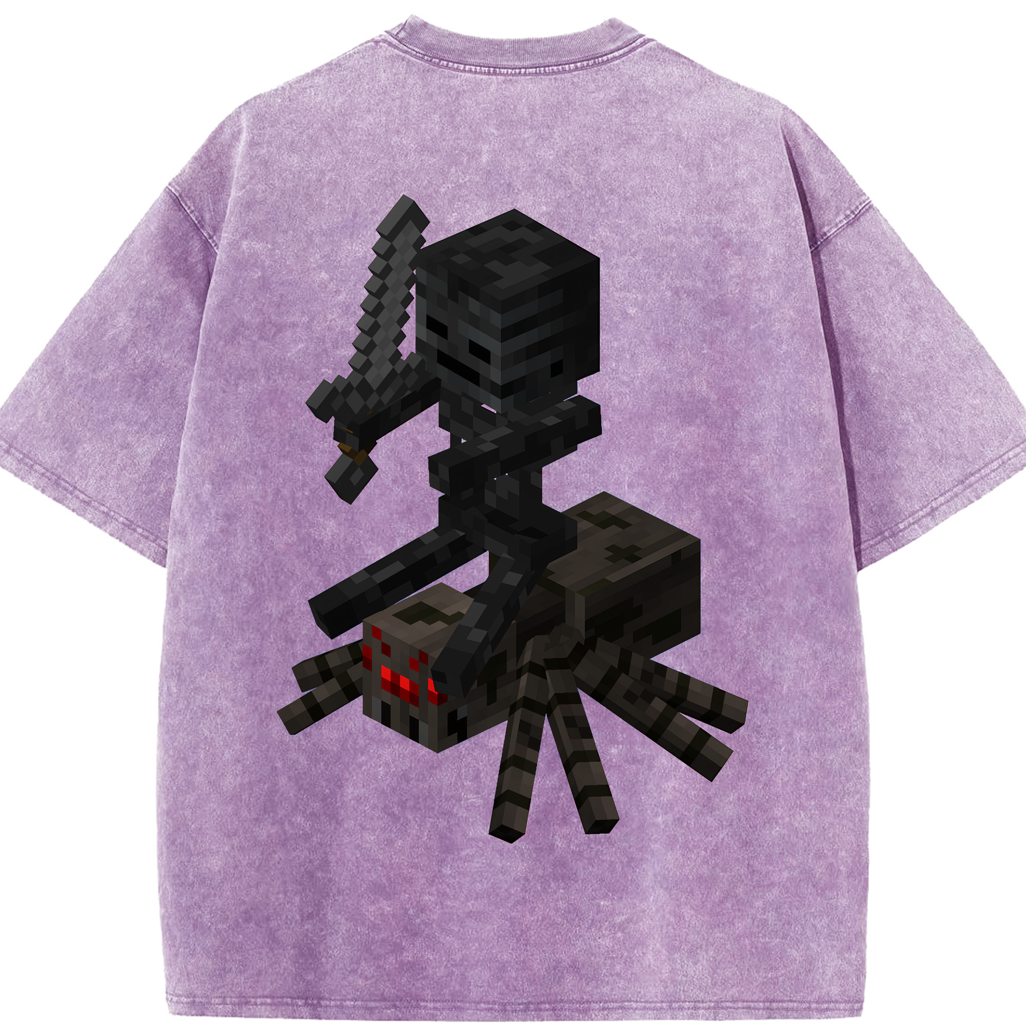 （画像用） マインクラフト ブロックの世界 Minecraft MC Block world 綿100% ヴィンテージ風 半袖Tシャツ（背面プリント）