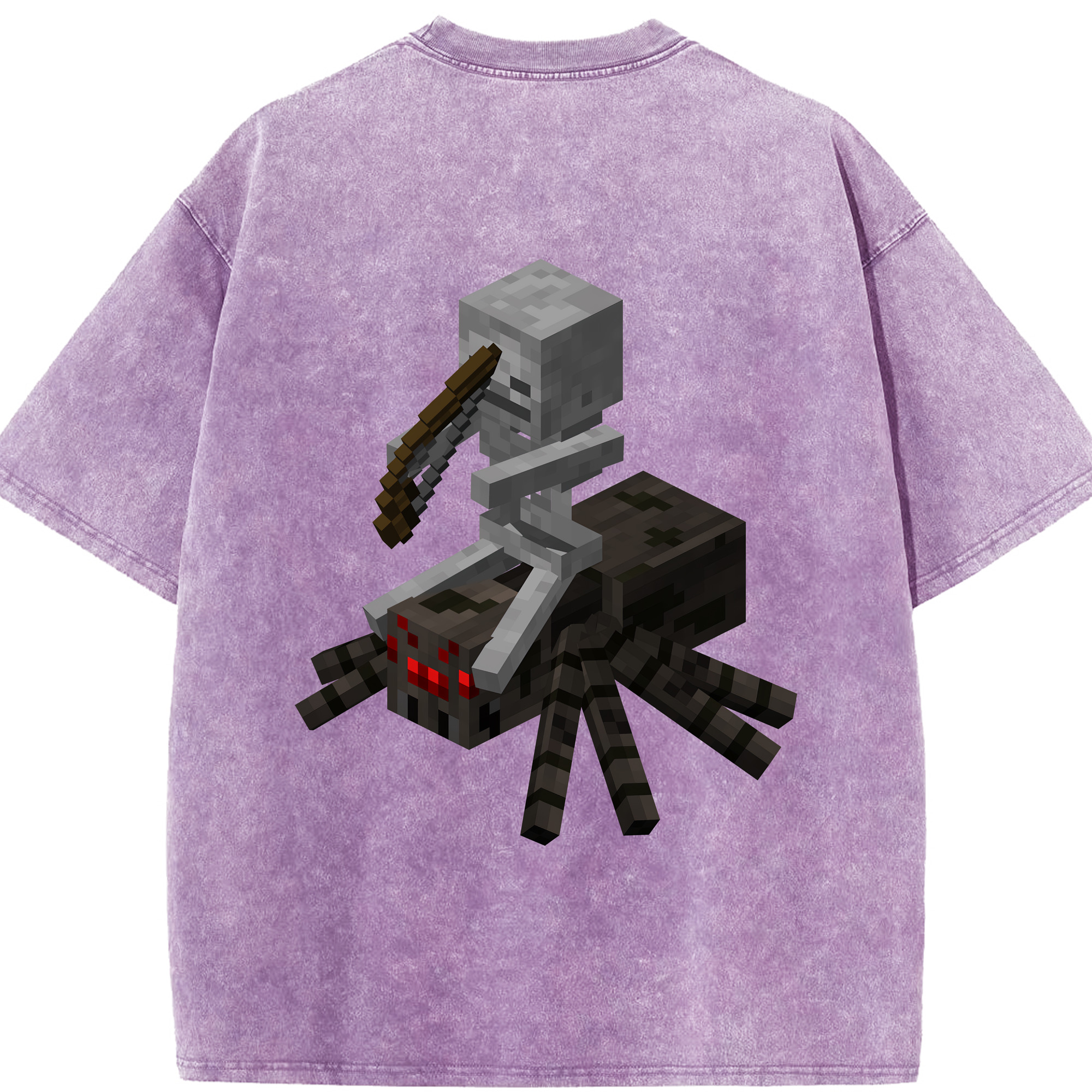 （画像用） マインクラフト ブロックの世界 Minecraft MC Block world 綿100% ヴィンテージ風 半袖Tシャツ（背面プリント）