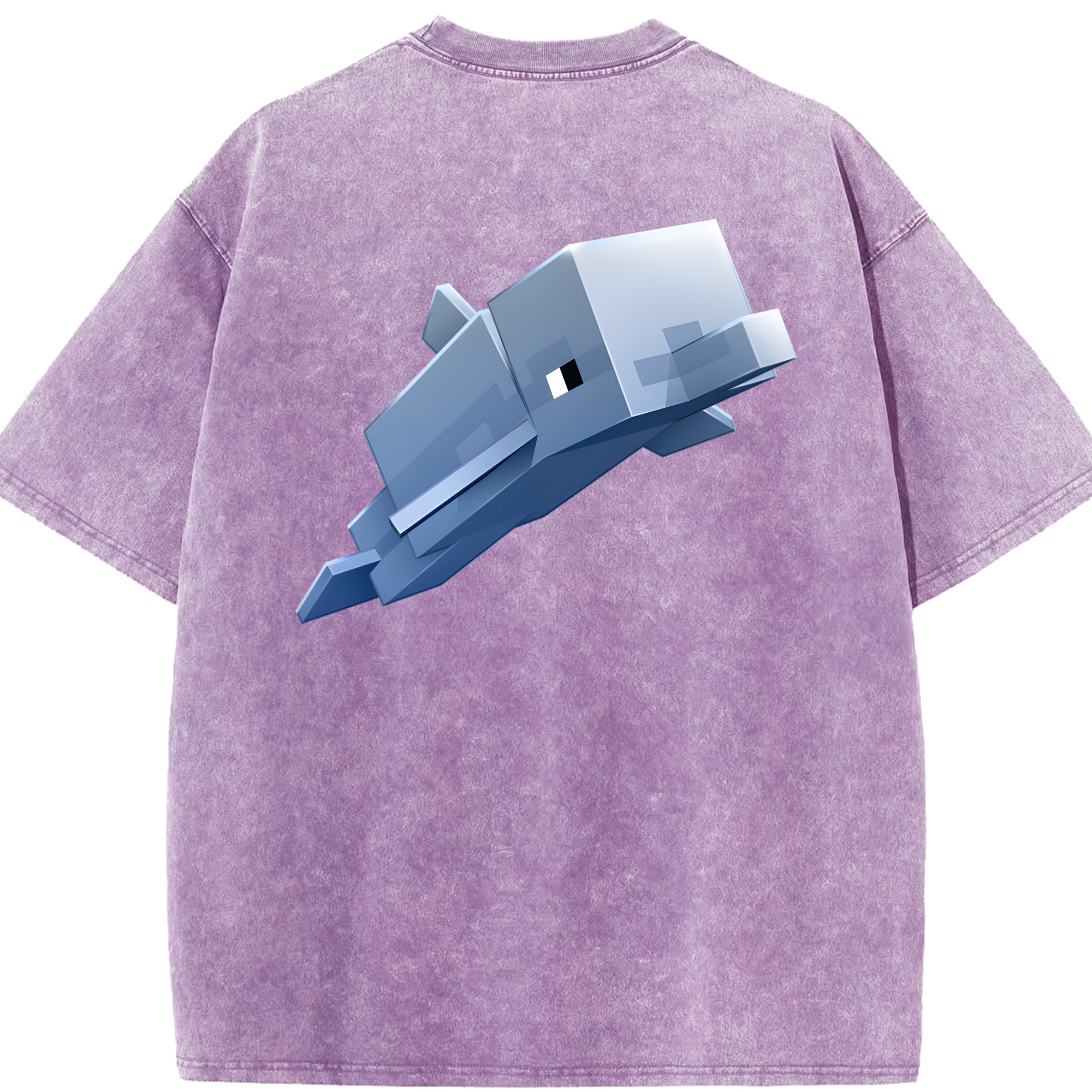 （画像用） マインクラフト ブロックの世界 Minecraft MC Block world 綿100% ヴィンテージ風 半袖Tシャツ（背面プリント）