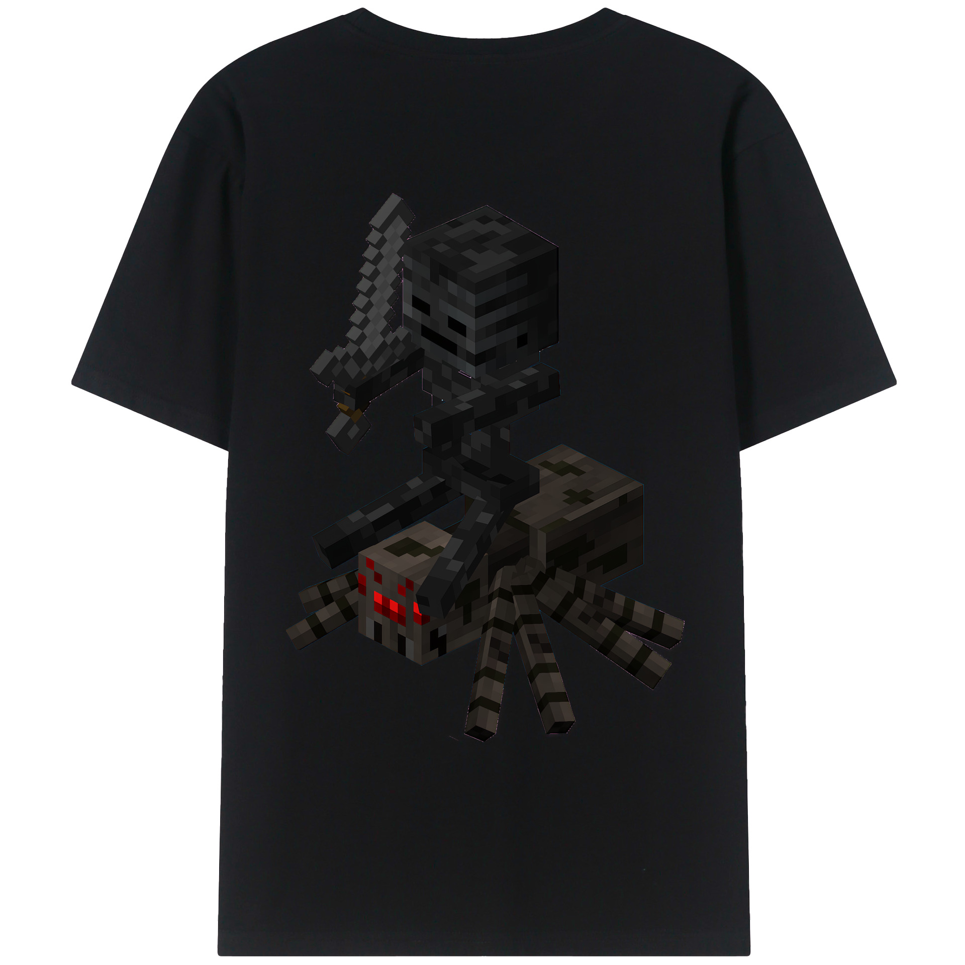 （画像用） マインクラフト ブロックの世界 Minecraft MC Block world 綿100％ メンズ半袖Tシャツ（バックプリント） 通気性