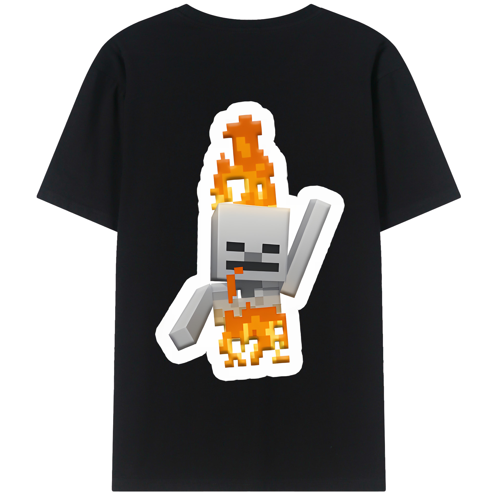 （画像用） マインクラフト ブロックの世界 Minecraft MC Block world 綿100％ メンズ半袖Tシャツ（バックプリント） 通気性
