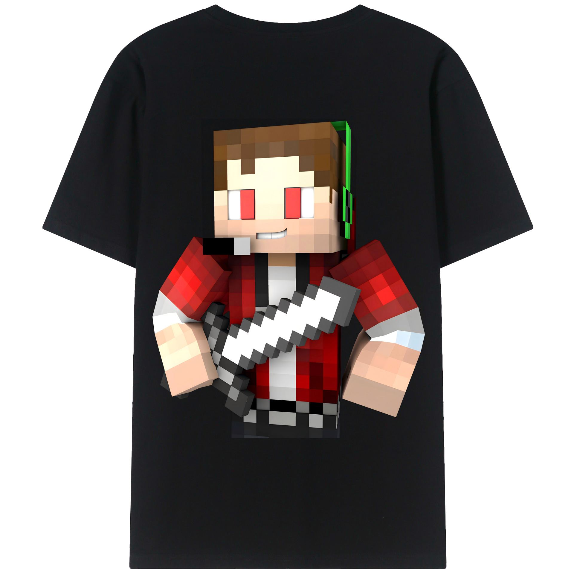 （画像用） マインクラフト ブロックの世界 Minecraft MC Block world 綿100％ メンズ半袖Tシャツ（バックプリント） 通気性