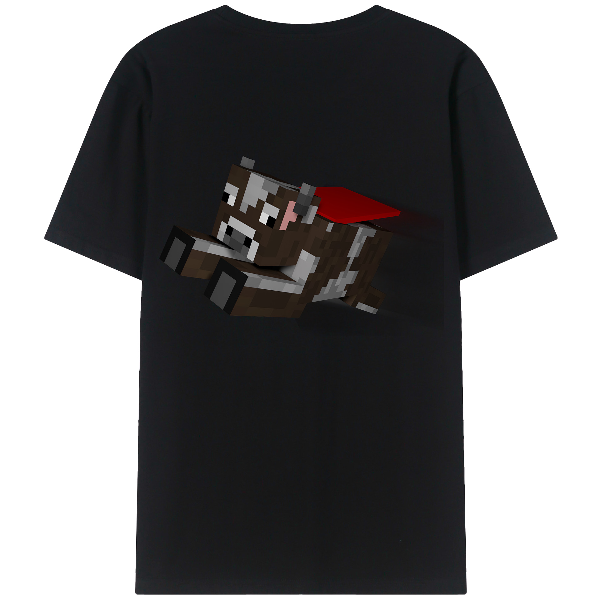 （画像用） マインクラフト ブロックの世界 Minecraft MC Block world 綿100％ メンズ半袖Tシャツ（バックプリント） 通気性