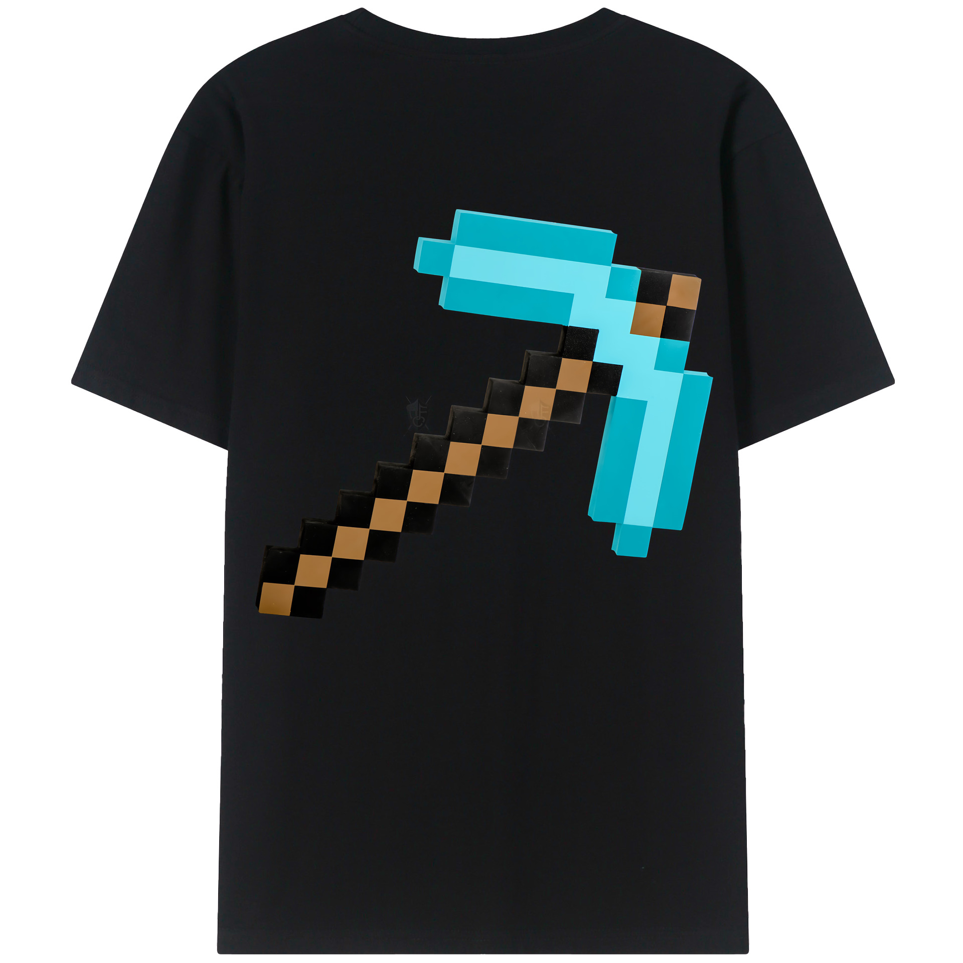 （画像用） マインクラフト ブロックの世界 Minecraft MC Block world 綿100％ メンズ半袖Tシャツ（バックプリント） 通気性
