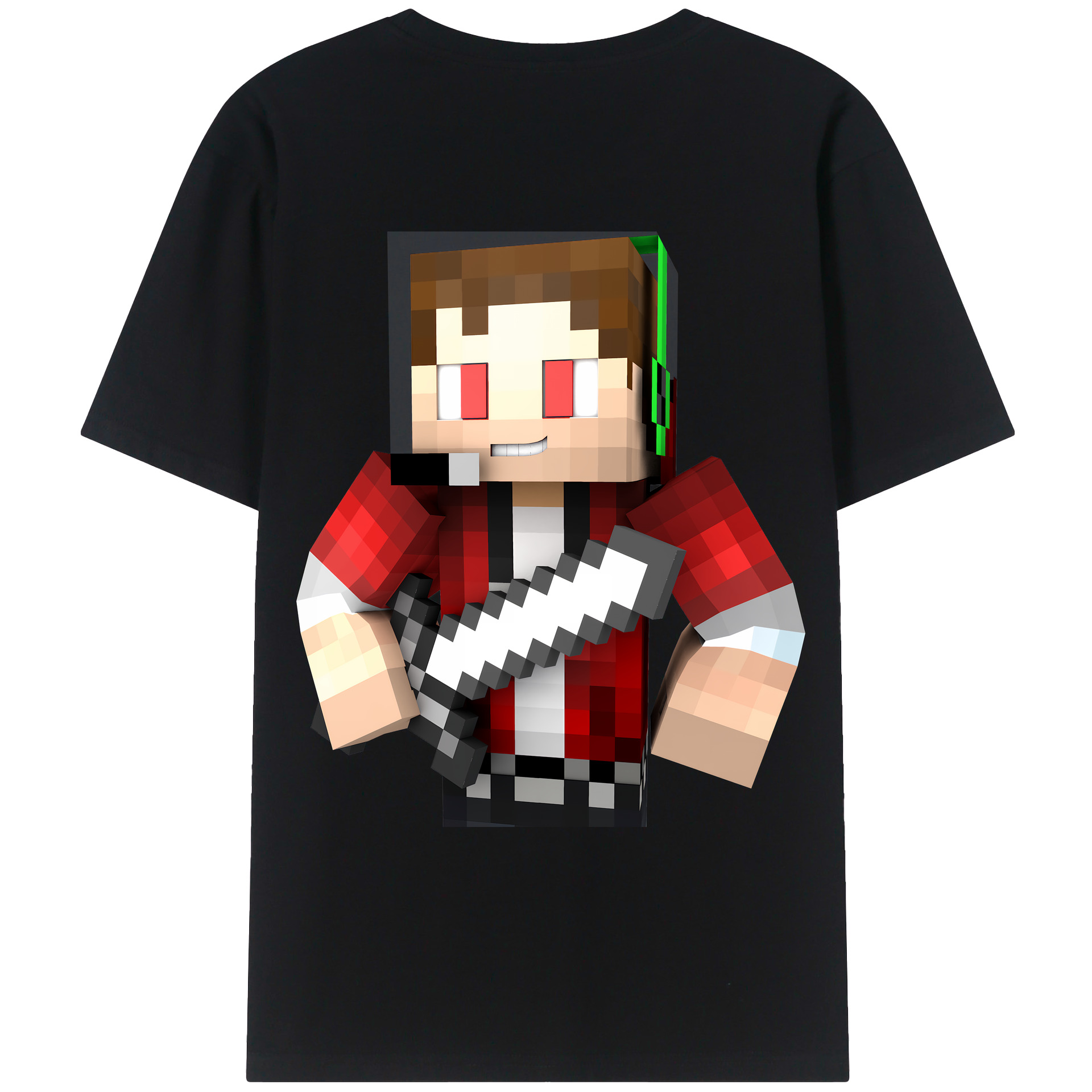 （画像用） マインクラフト ブロックの世界 Minecraft MC Block world 綿100％ メンズ半袖Tシャツ（バックプリント） 通気性