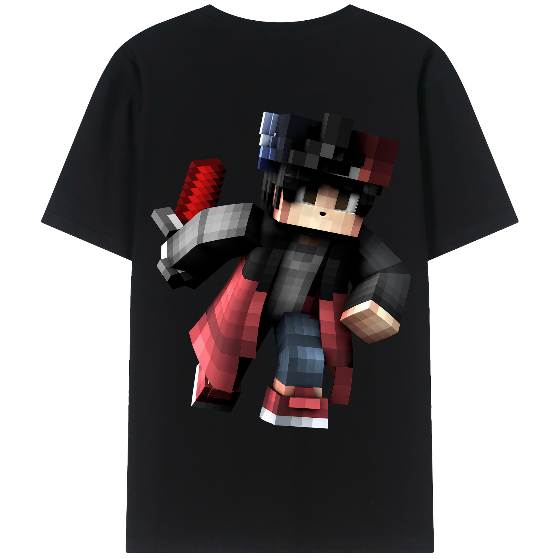 （画像用） マインクラフト ブロックの世界 Minecraft MC Block world 綿100％ メンズ半袖Tシャツ（バックプリント） 通気性