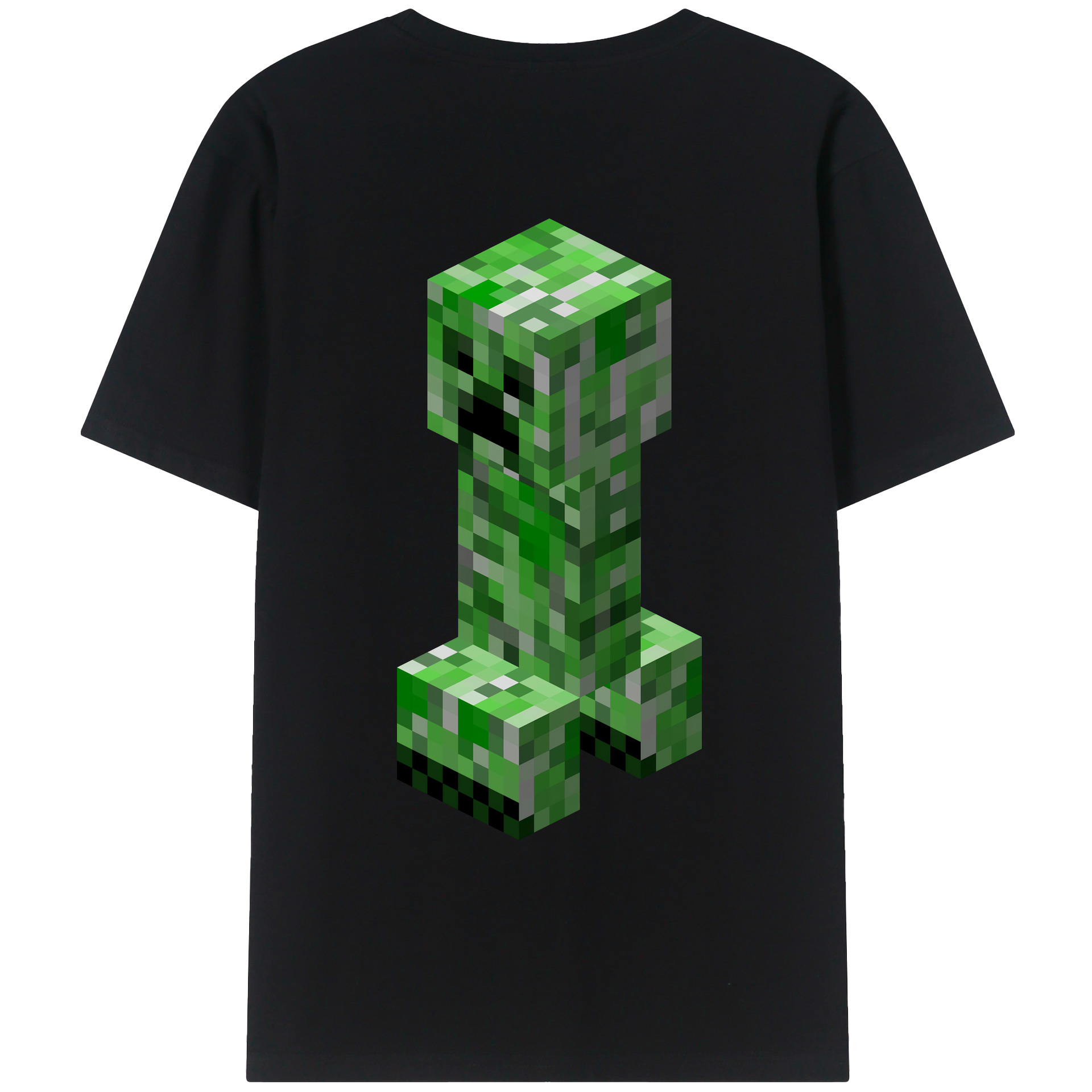 （画像用） マインクラフト ブロックの世界 Minecraft MC Block world 綿100％ メンズ半袖Tシャツ（バックプリント） 通気性