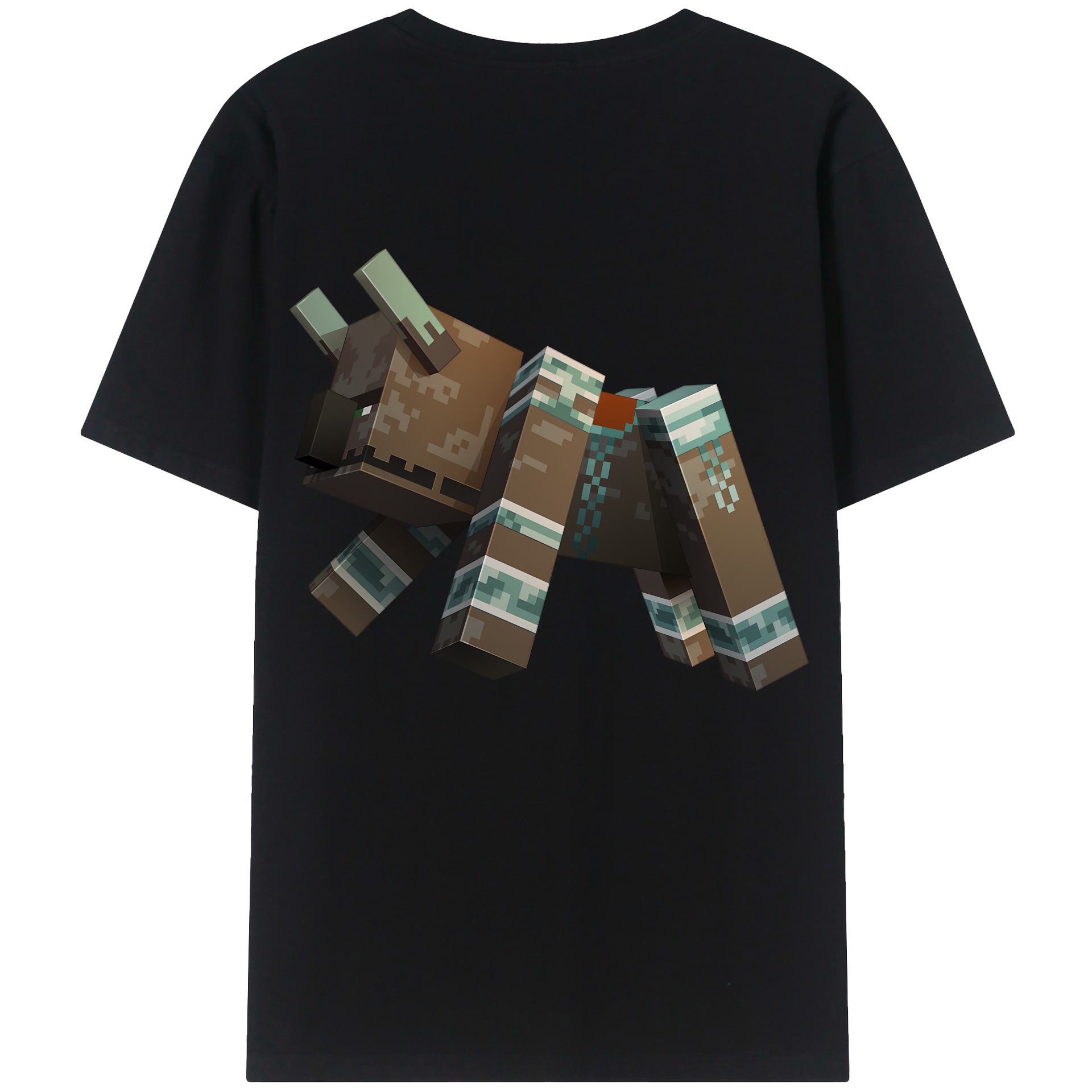 （画像用） マインクラフト ブロックの世界 Minecraft MC Block world 綿100％ メンズ半袖Tシャツ（バックプリント） 通気性