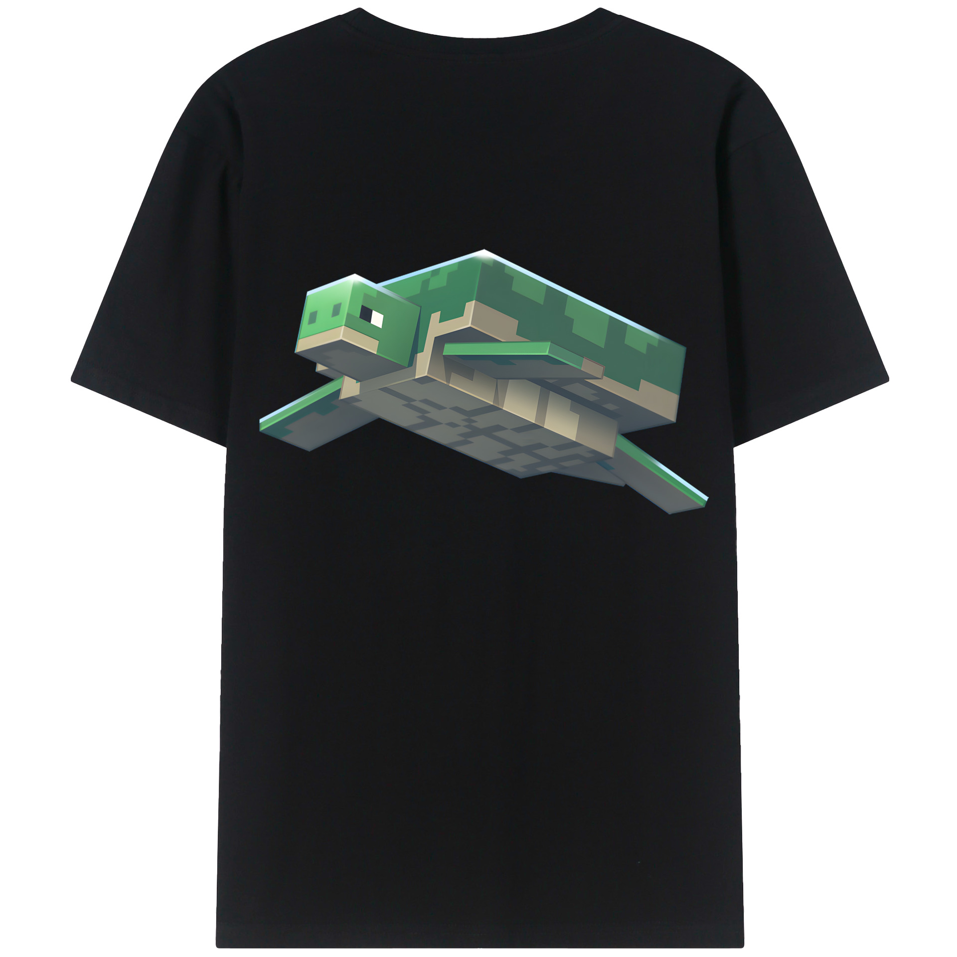 （画像用） マインクラフト ブロックの世界 Minecraft MC Block world 綿100％ メンズ半袖Tシャツ（バックプリント） 通気性