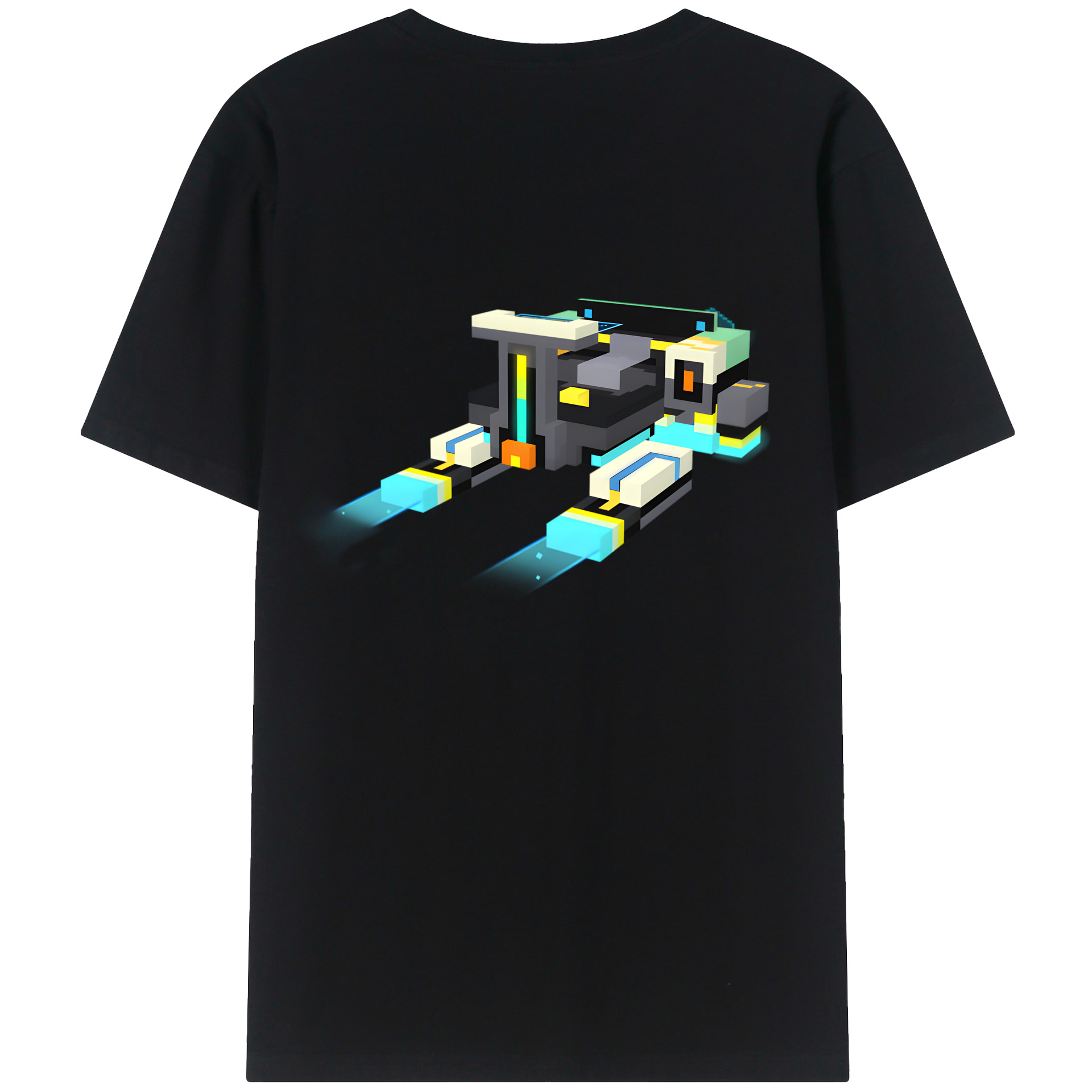 （画像用） マインクラフト ブロックの世界 Minecraft MC Block world 綿100％ メンズ半袖Tシャツ（バックプリント） 通気性
