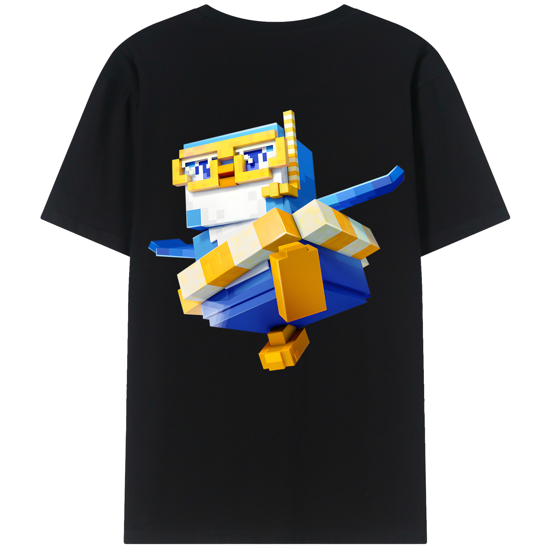 （画像用） マインクラフト ブロックの世界 Minecraft MC Block world 綿100％ メンズ半袖Tシャツ（バックプリント） 通気性