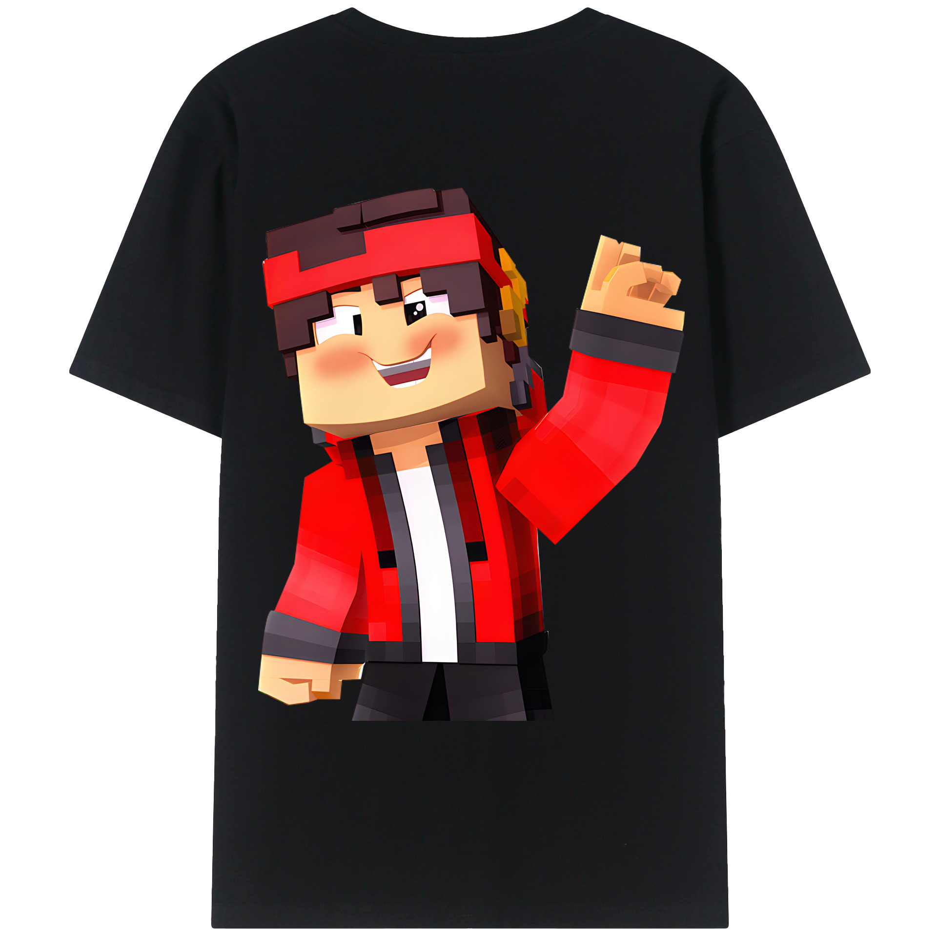 （画像用） マインクラフト ブロックの世界 Minecraft MC Block world 綿100％ メンズ半袖Tシャツ（バックプリント） 通気性