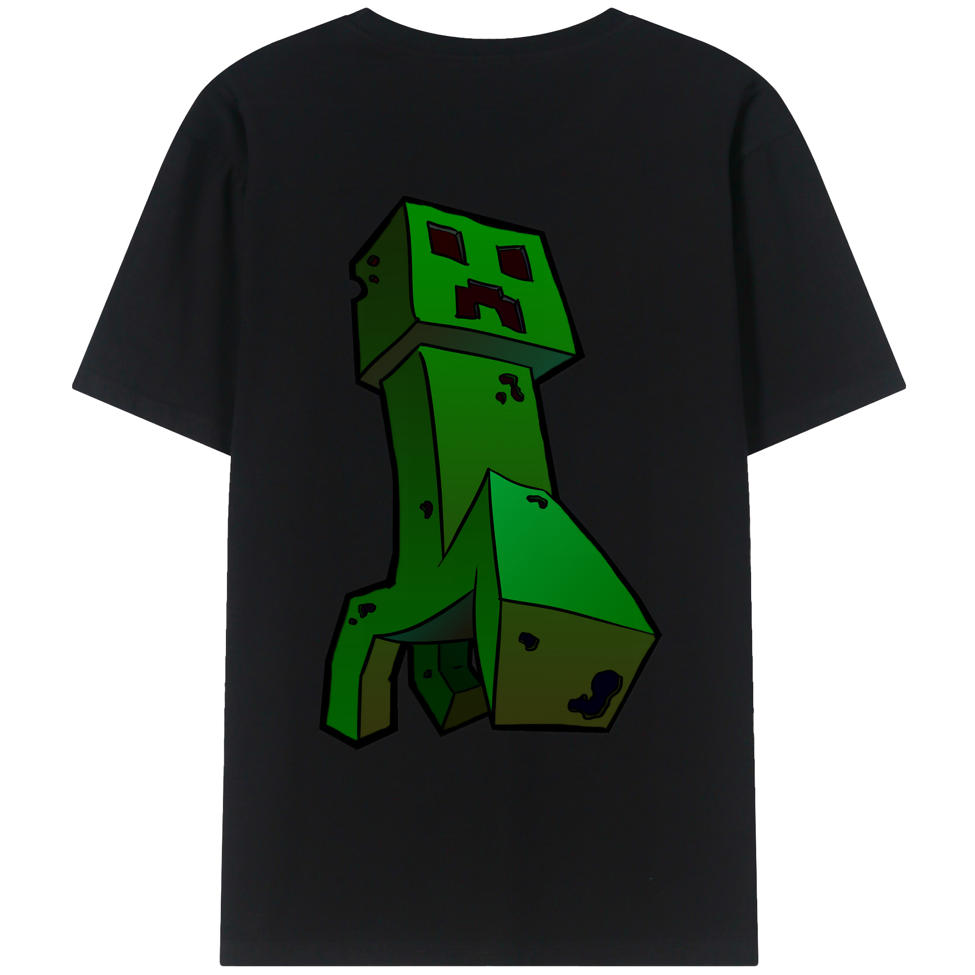 （画像用） マインクラフト ブロックの世界 Minecraft MC Block world 綿100％ メンズ半袖Tシャツ（バックプリント） 通気性