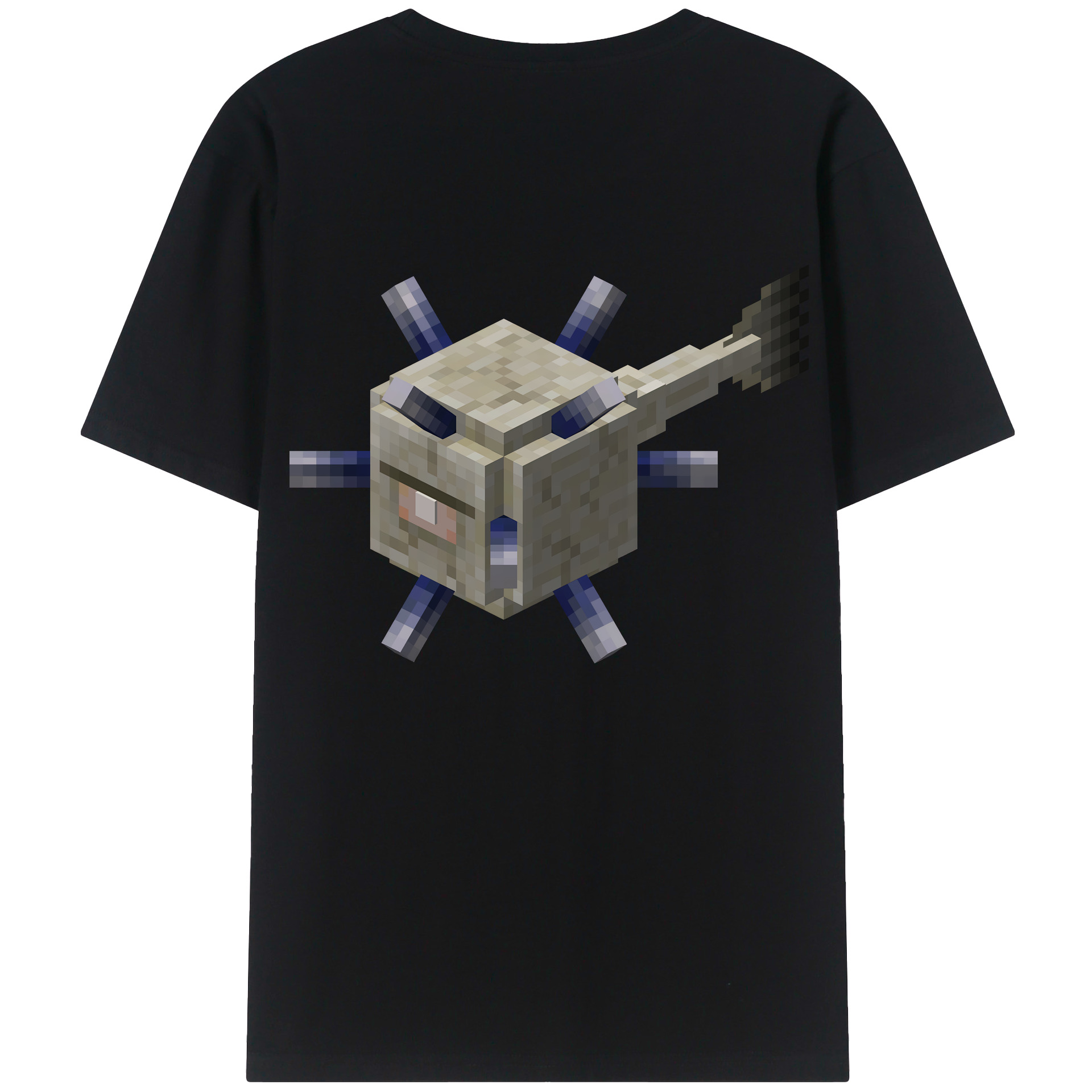 （画像用） マインクラフト ブロックの世界 Minecraft MC Block world 綿100％ メンズ半袖Tシャツ（バックプリント） 通気性