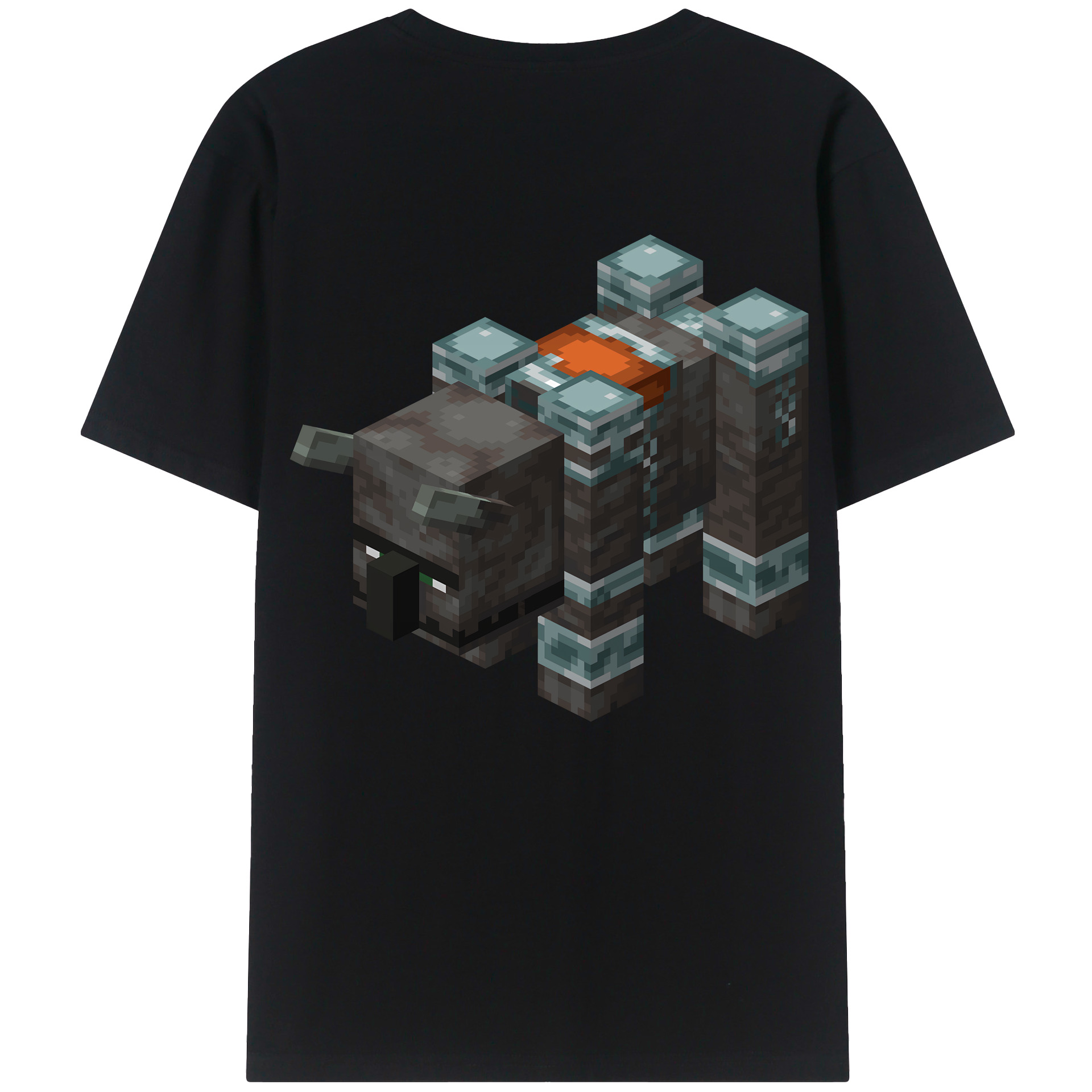 （画像用） マインクラフト ブロックの世界 Minecraft MC Block world 綿100％ メンズ半袖Tシャツ（バックプリント） 通気性