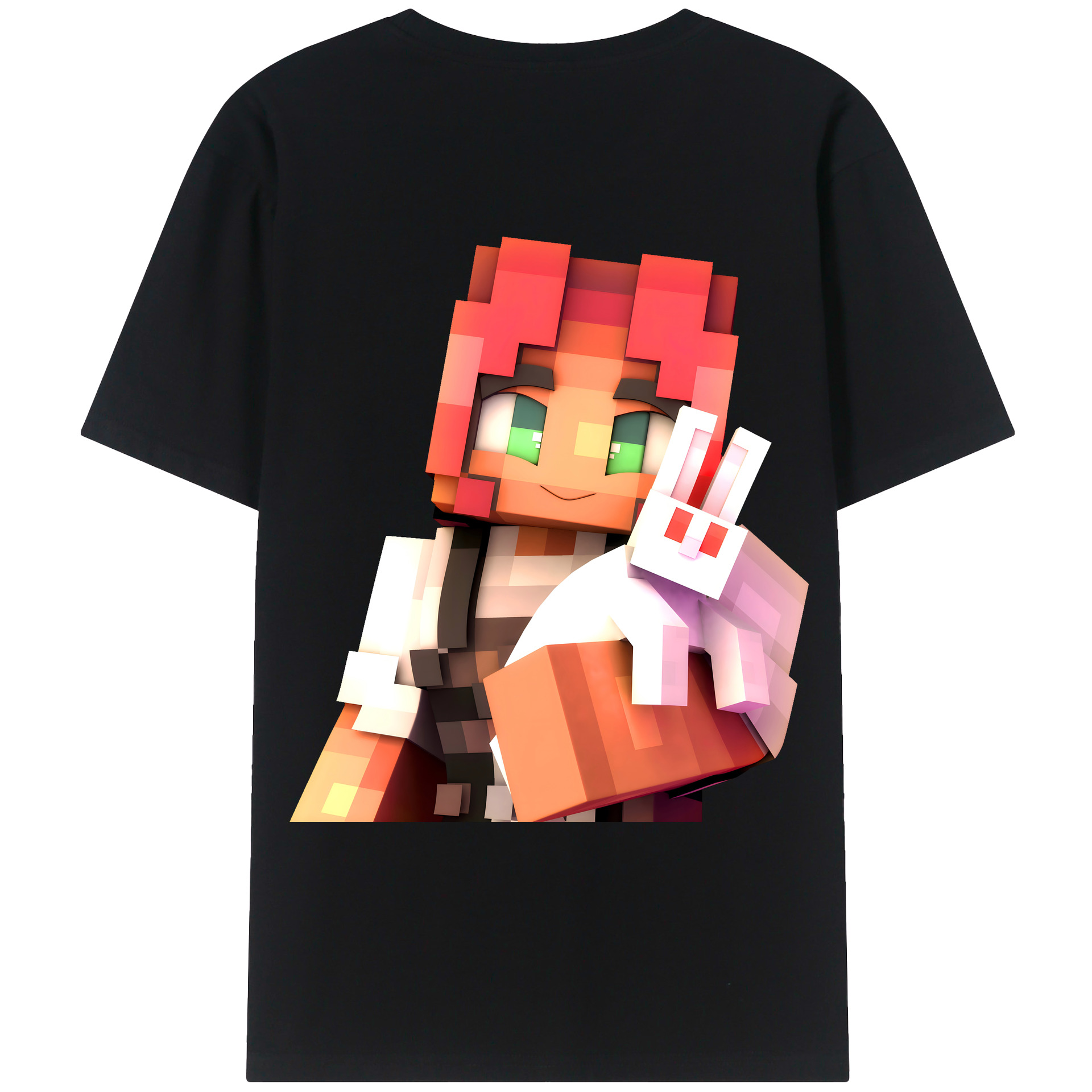 （画像用） マインクラフト ブロックの世界 Minecraft MC Block world 綿100％ メンズ半袖Tシャツ（バックプリント） 通気性