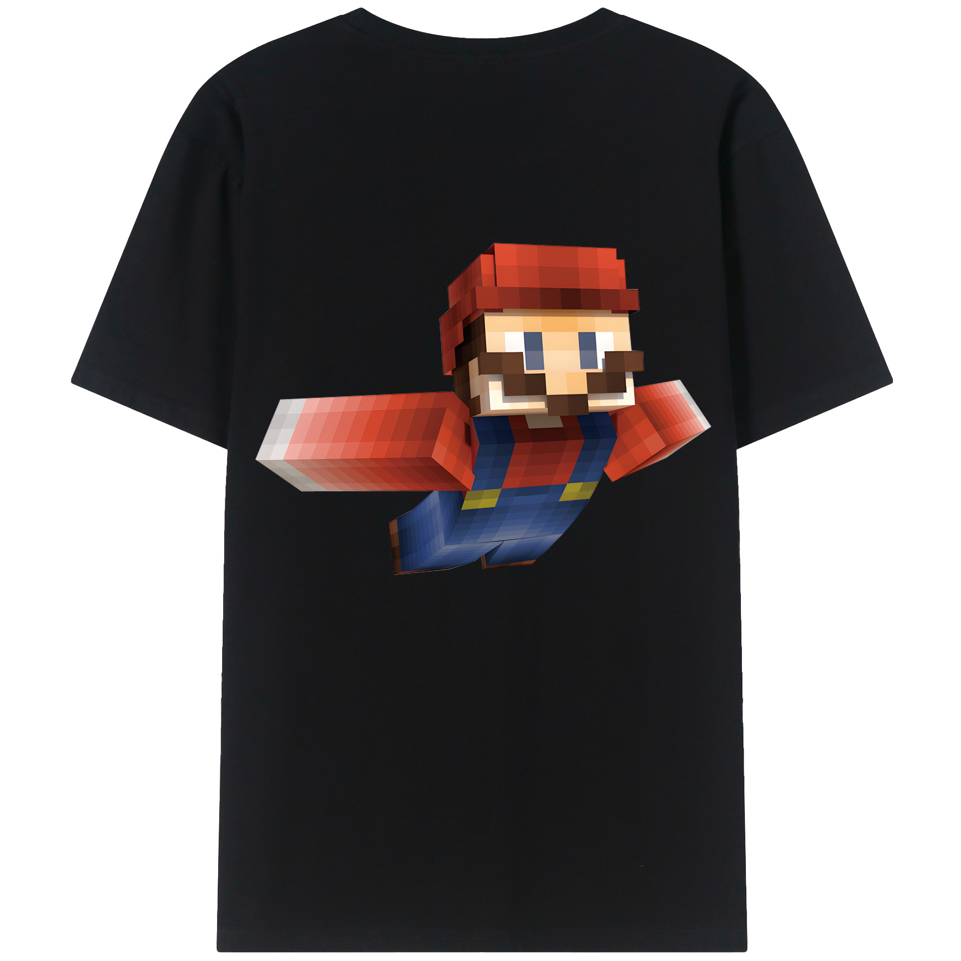 （画像用） マインクラフト ブロックの世界 Minecraft MC Block world 綿100％ メンズ半袖Tシャツ（バックプリント） 通気性