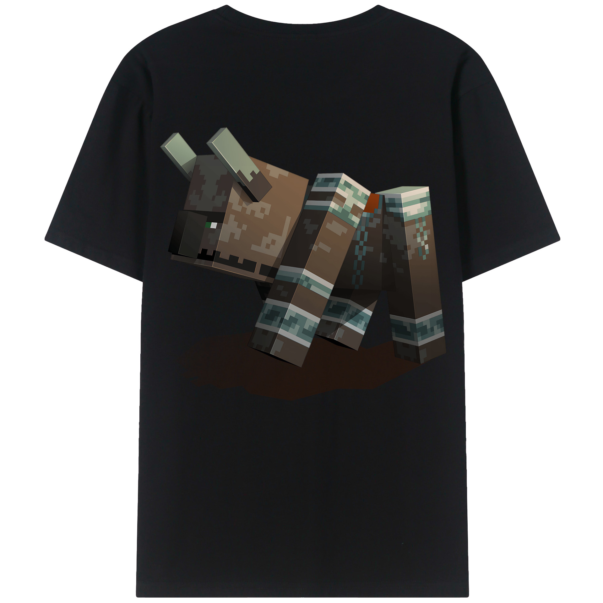 （画像用） マインクラフト ブロックの世界 Minecraft MC Block world 綿100％ メンズ半袖Tシャツ（バックプリント） 通気性