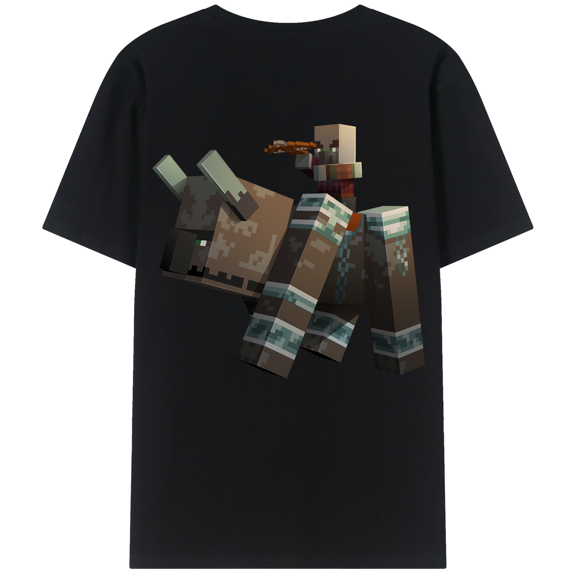 （画像用） マインクラフト ブロックの世界 Minecraft MC Block world 綿100％ メンズ半袖Tシャツ（バックプリント） 通気性