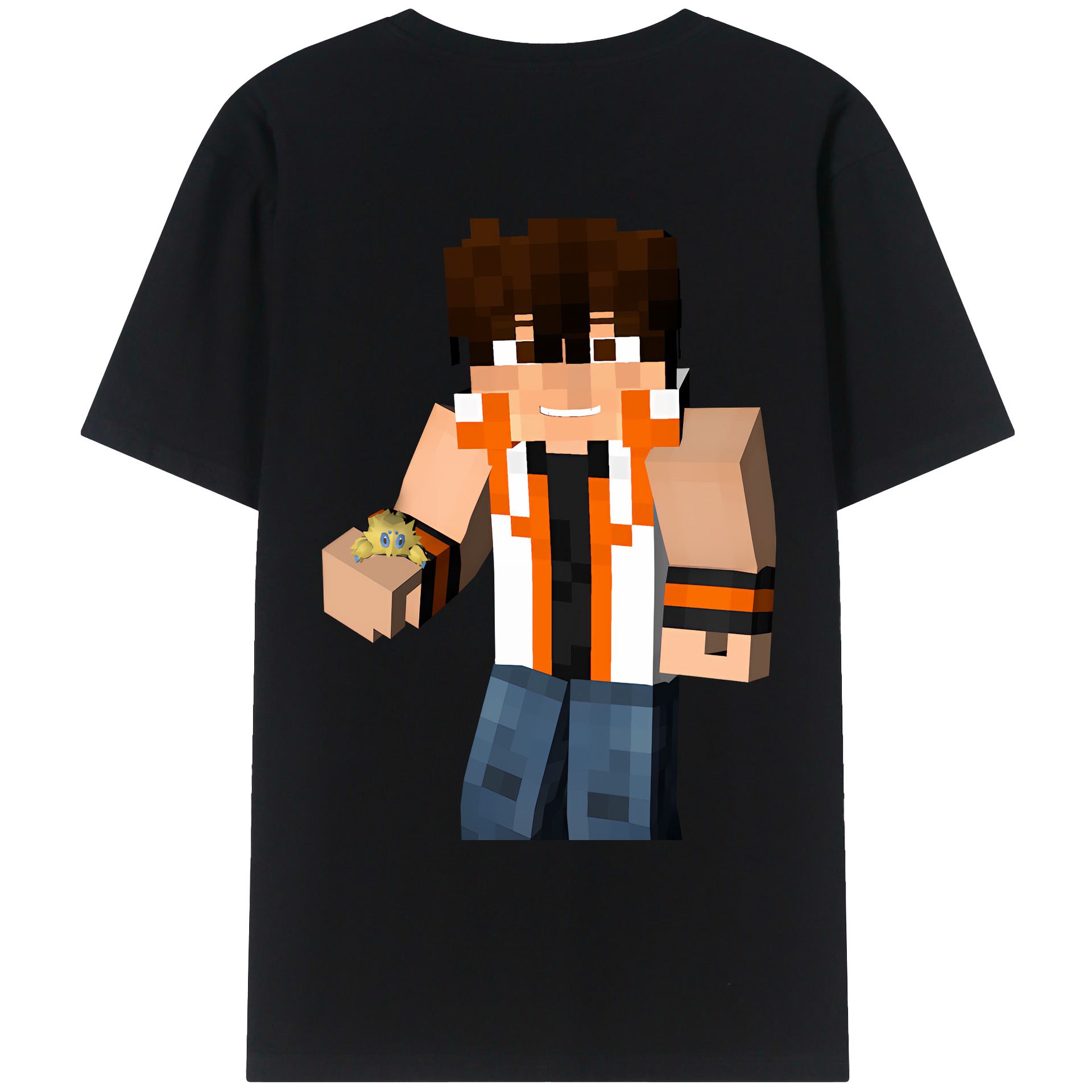 （画像用） マインクラフト ブロックの世界 Minecraft MC Block world 綿100％ メンズ半袖Tシャツ（バックプリント） 通気性