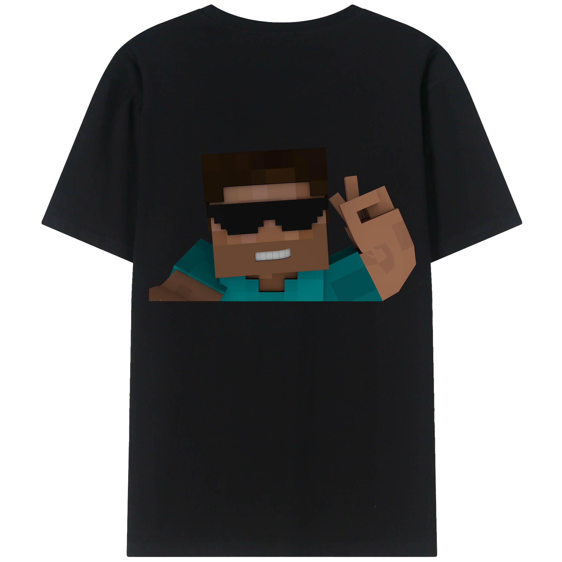 （画像用） マインクラフト ブロックの世界 Minecraft MC Block world 綿100％ メンズ半袖Tシャツ（バックプリント） 通気性
