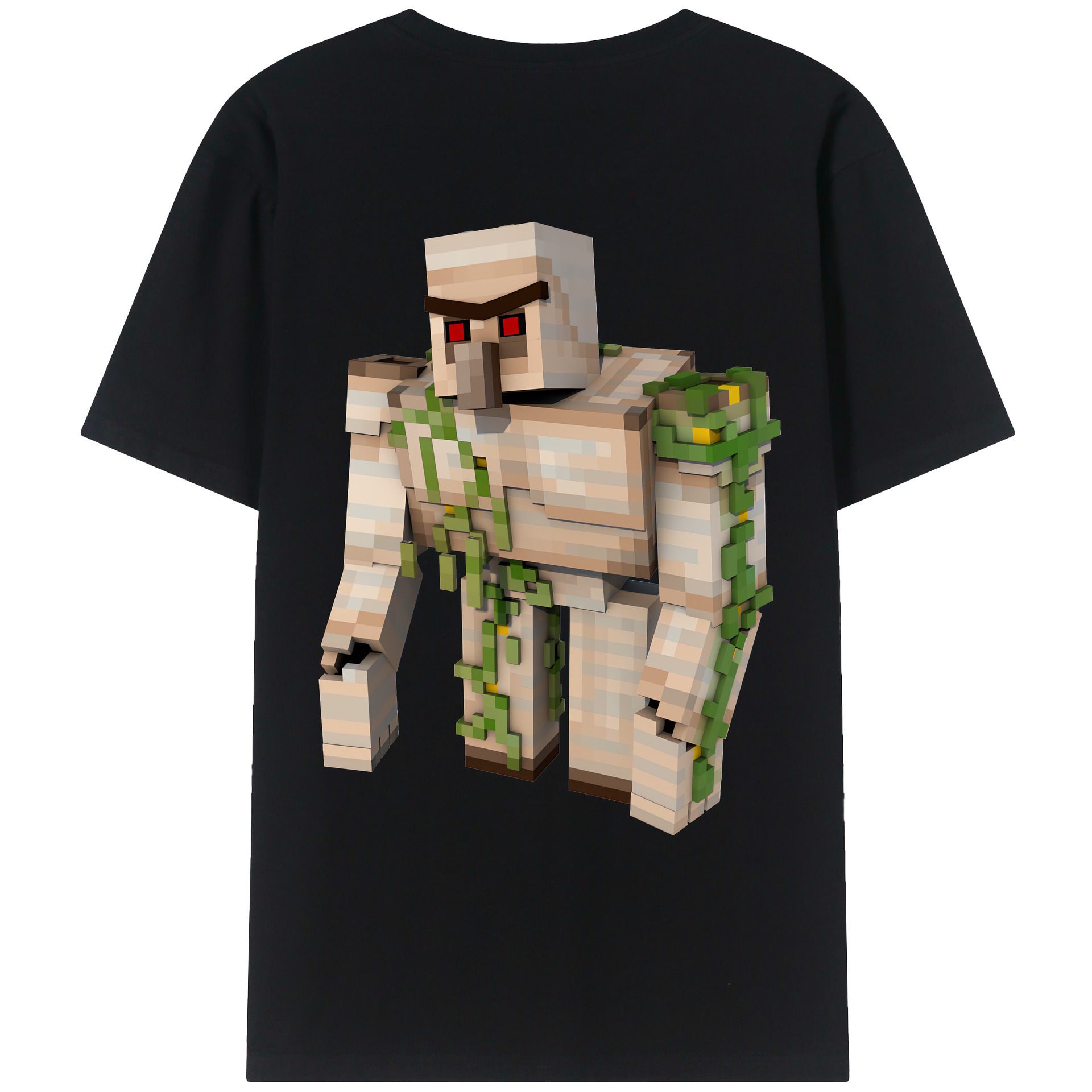 （画像用） マインクラフト ブロックの世界 Minecraft MC Block world 綿100％ メンズ半袖Tシャツ（バックプリント） 通気性
