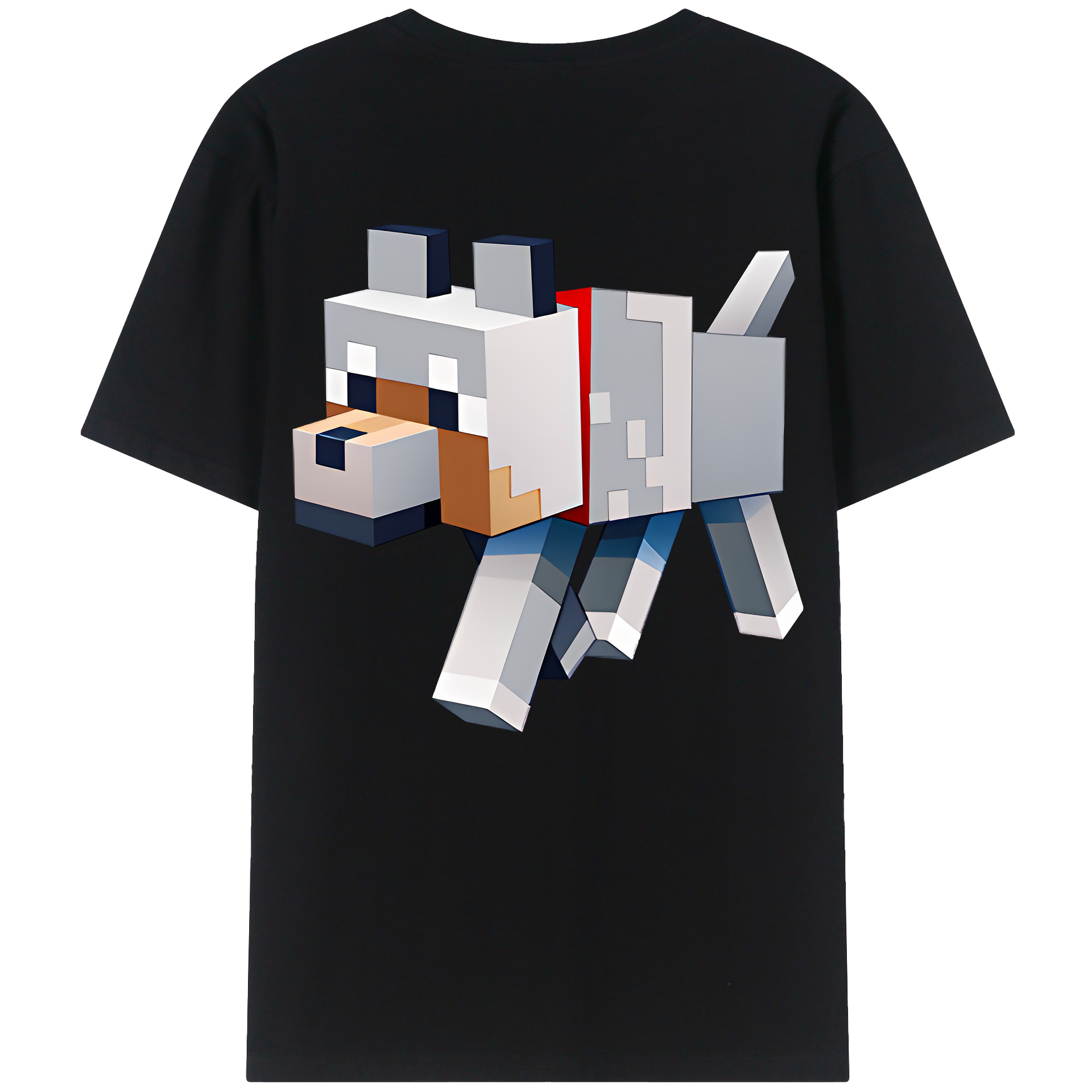 （画像用） マインクラフト ブロックの世界 Minecraft MC Block world 綿100％ メンズ半袖Tシャツ（バックプリント） 通気性